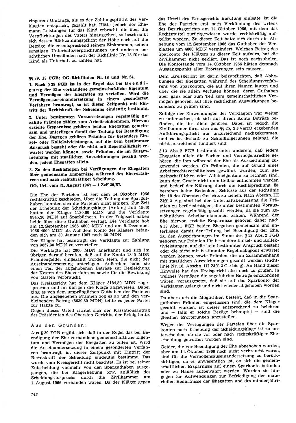 Neue Justiz (NJ), Zeitschrift für Recht und Rechtswissenschaft [Deutsche Demokratische Republik (DDR)], 21. Jahrgang 1967, Seite 742 (NJ DDR 1967, S. 742)