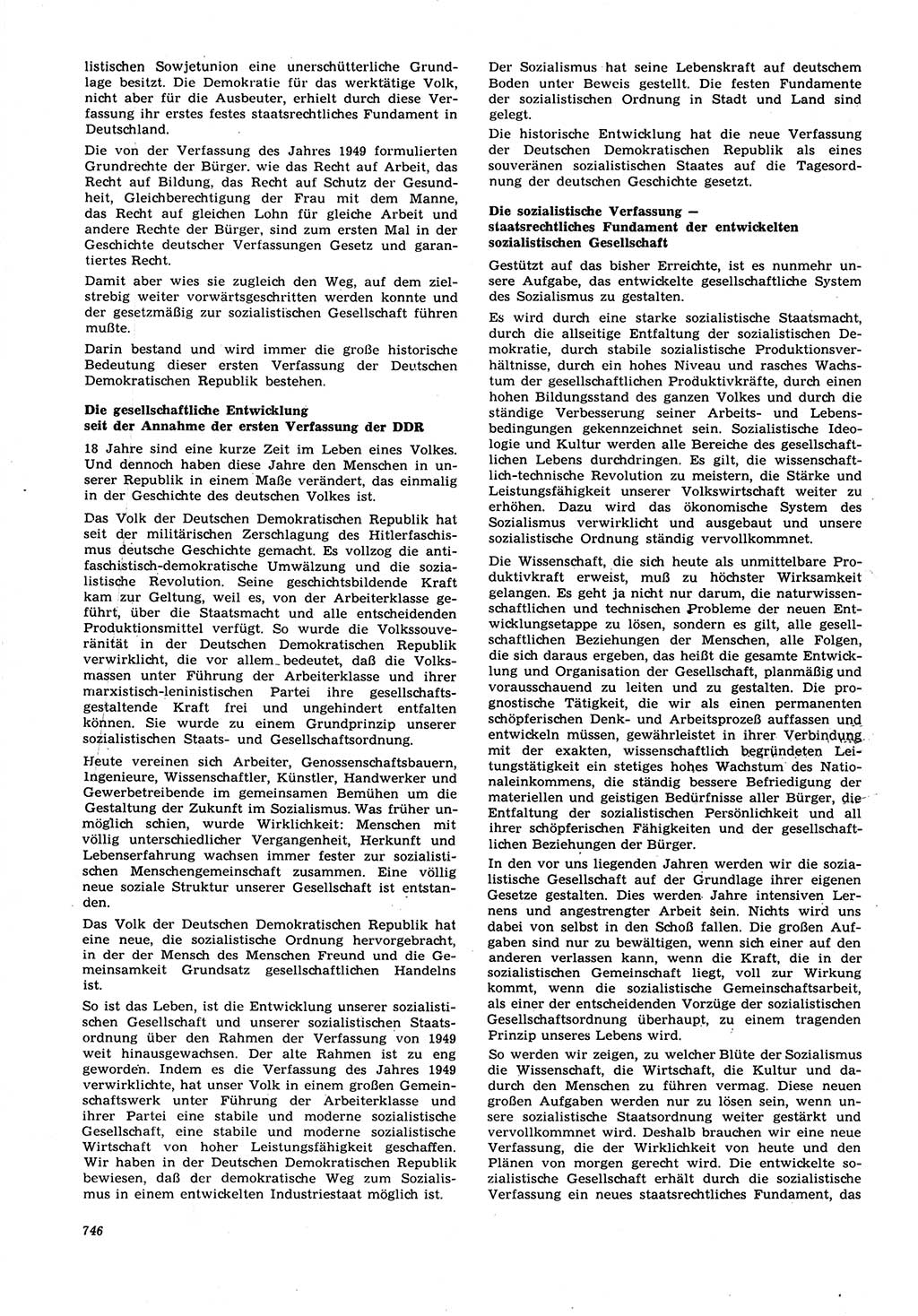 Neue Justiz (NJ), Zeitschrift für Recht und Rechtswissenschaft [Deutsche Demokratische Republik (DDR)], 21. Jahrgang 1967, Seite 746 (NJ DDR 1967, S. 746)