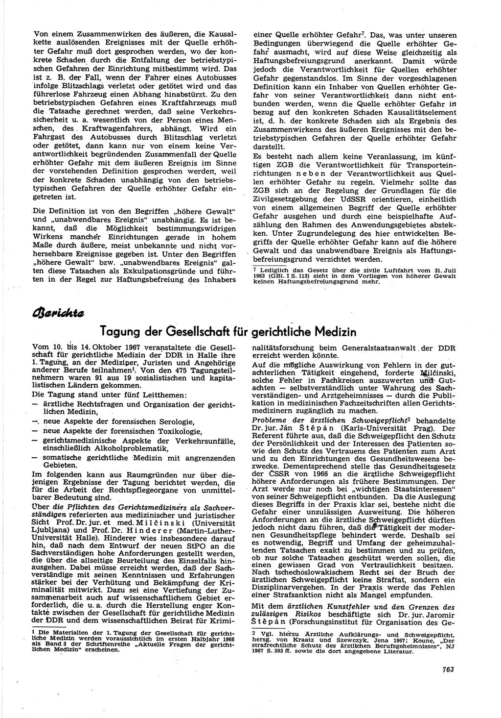 Neue Justiz (NJ), Zeitschrift für Recht und Rechtswissenschaft [Deutsche Demokratische Republik (DDR)], 21. Jahrgang 1967, Seite 763 (NJ DDR 1967, S. 763)
