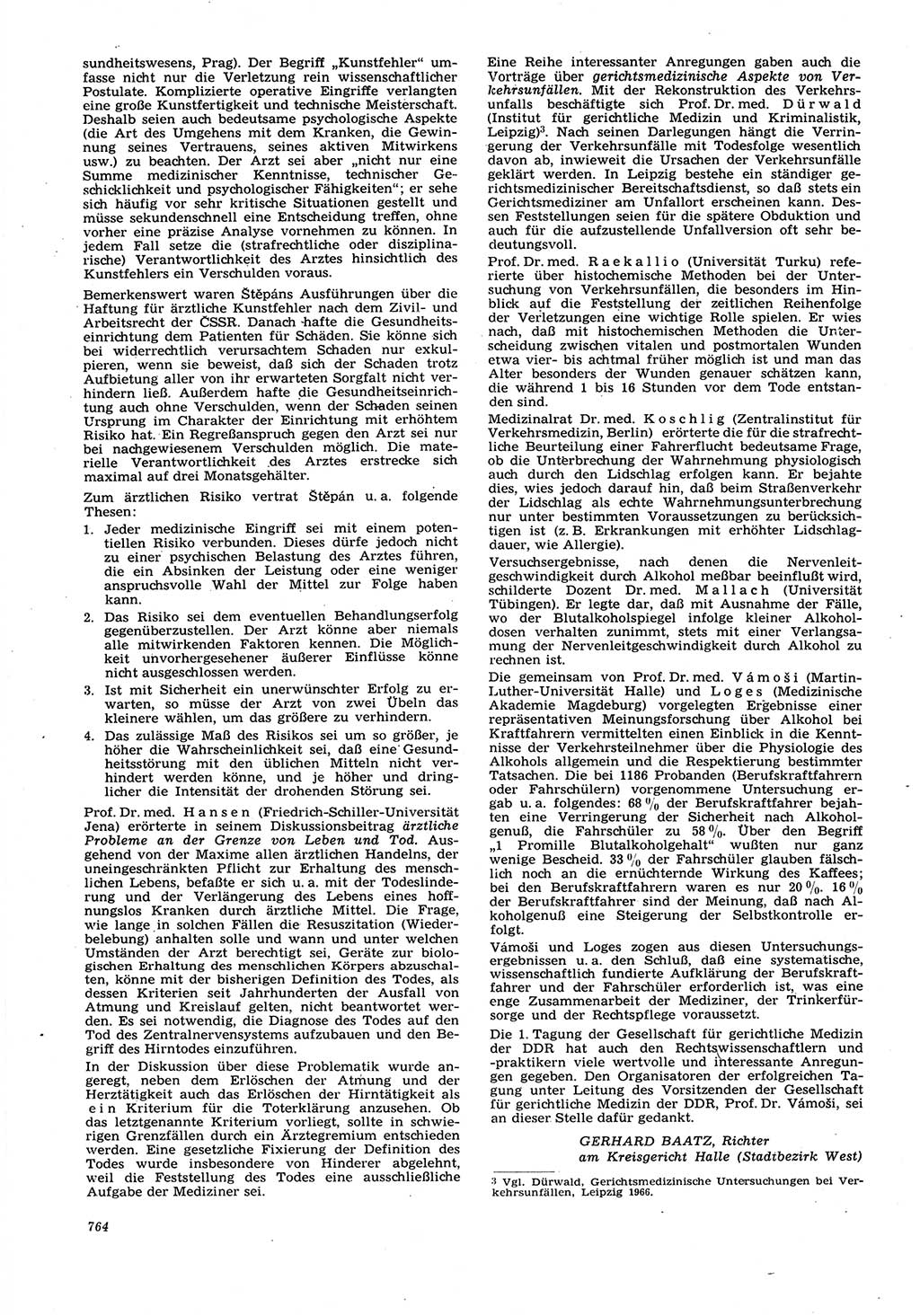 Neue Justiz (NJ), Zeitschrift für Recht und Rechtswissenschaft [Deutsche Demokratische Republik (DDR)], 21. Jahrgang 1967, Seite 764 (NJ DDR 1967, S. 764)