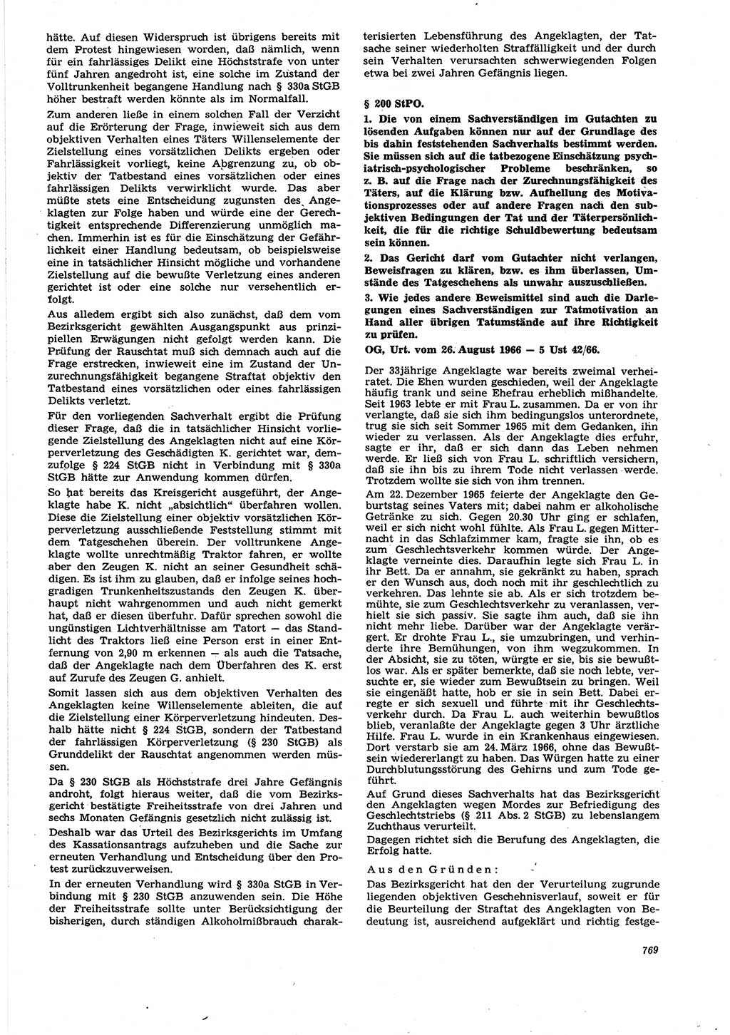 Neue Justiz (NJ), Zeitschrift für Recht und Rechtswissenschaft [Deutsche Demokratische Republik (DDR)], 21. Jahrgang 1967, Seite 769 (NJ DDR 1967, S. 769)