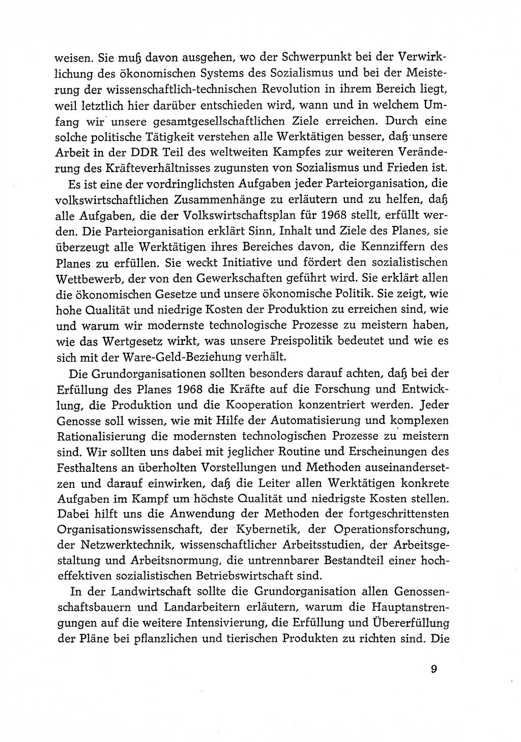 Dokumente der Sozialistischen Einheitspartei Deutschlands (SED) [Deutsche Demokratische Republik (DDR)] 1968-1969, Seite 9 (Dok. SED DDR 1968-1969, S. 9)
