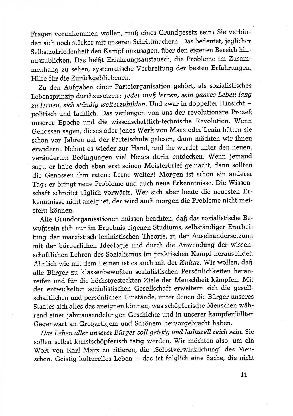 Dokumente der Sozialistischen Einheitspartei Deutschlands (SED) [Deutsche Demokratische Republik (DDR)] 1968-1969, Seite 11 (Dok. SED DDR 1968-1969, S. 11)