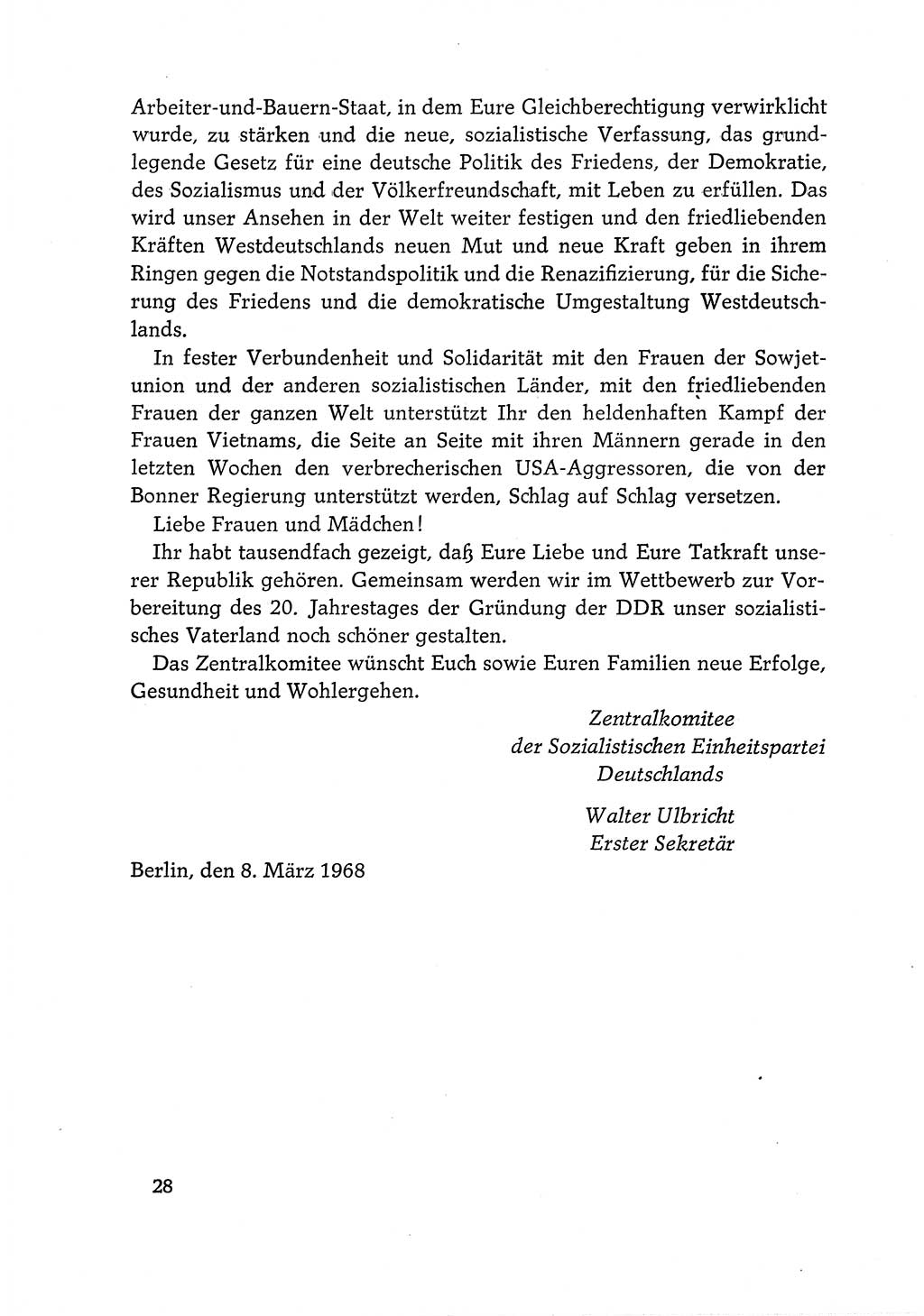 Dokumente der Sozialistischen Einheitspartei Deutschlands (SED) [Deutsche Demokratische Republik (DDR)] 1968-1969, Seite 28 (Dok. SED DDR 1968-1969, S. 28)