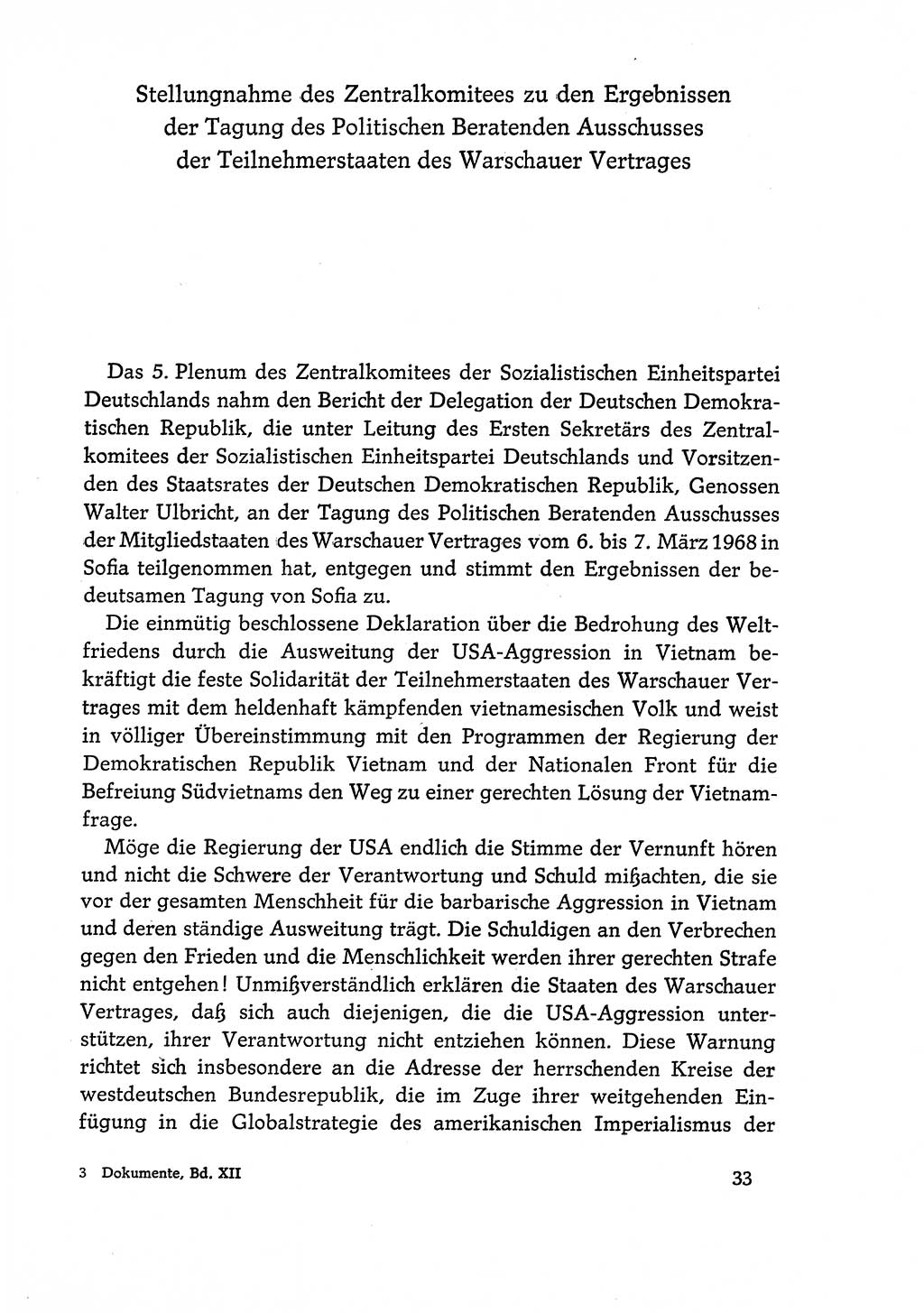 Dokumente der Sozialistischen Einheitspartei Deutschlands (SED) [Deutsche Demokratische Republik (DDR)] 1968-1969, Seite 33 (Dok. SED DDR 1968-1969, S. 33)
