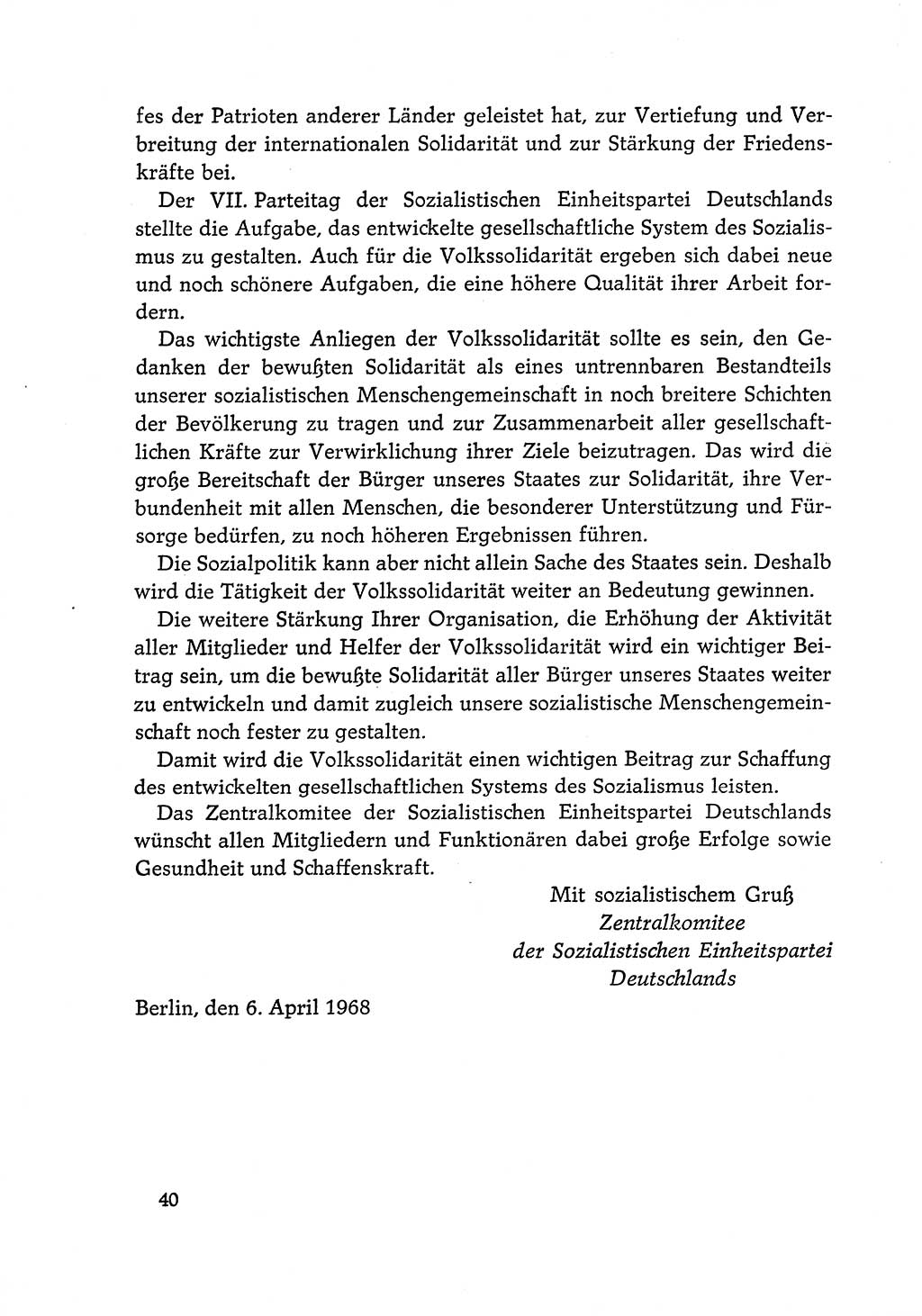 Dokumente der Sozialistischen Einheitspartei Deutschlands (SED) [Deutsche Demokratische Republik (DDR)] 1968-1969, Seite 40 (Dok. SED DDR 1968-1969, S. 40)