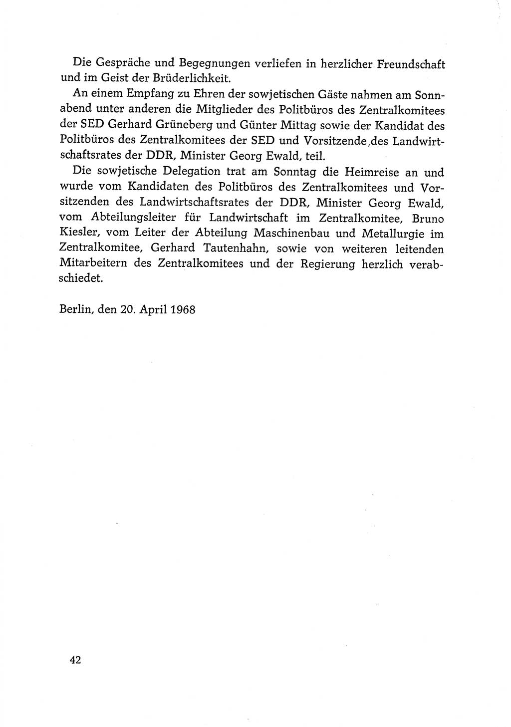 Dokumente der Sozialistischen Einheitspartei Deutschlands (SED) [Deutsche Demokratische Republik (DDR)] 1968-1969, Seite 42 (Dok. SED DDR 1968-1969, S. 42)