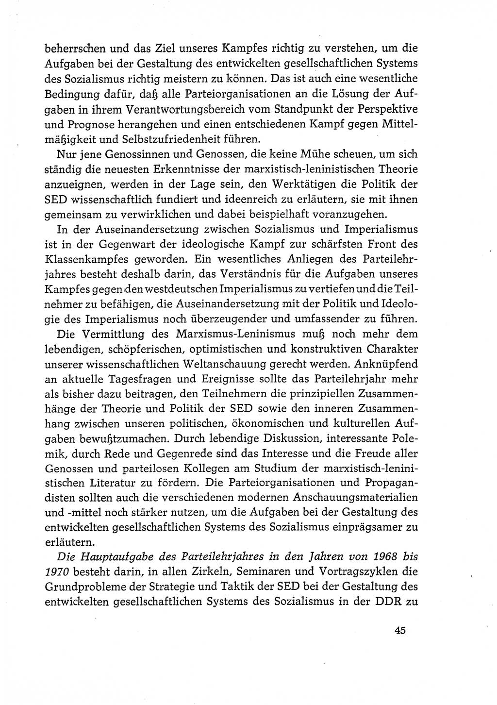 Dokumente der Sozialistischen Einheitspartei Deutschlands (SED) [Deutsche Demokratische Republik (DDR)] 1968-1969, Seite 45 (Dok. SED DDR 1968-1969, S. 45)