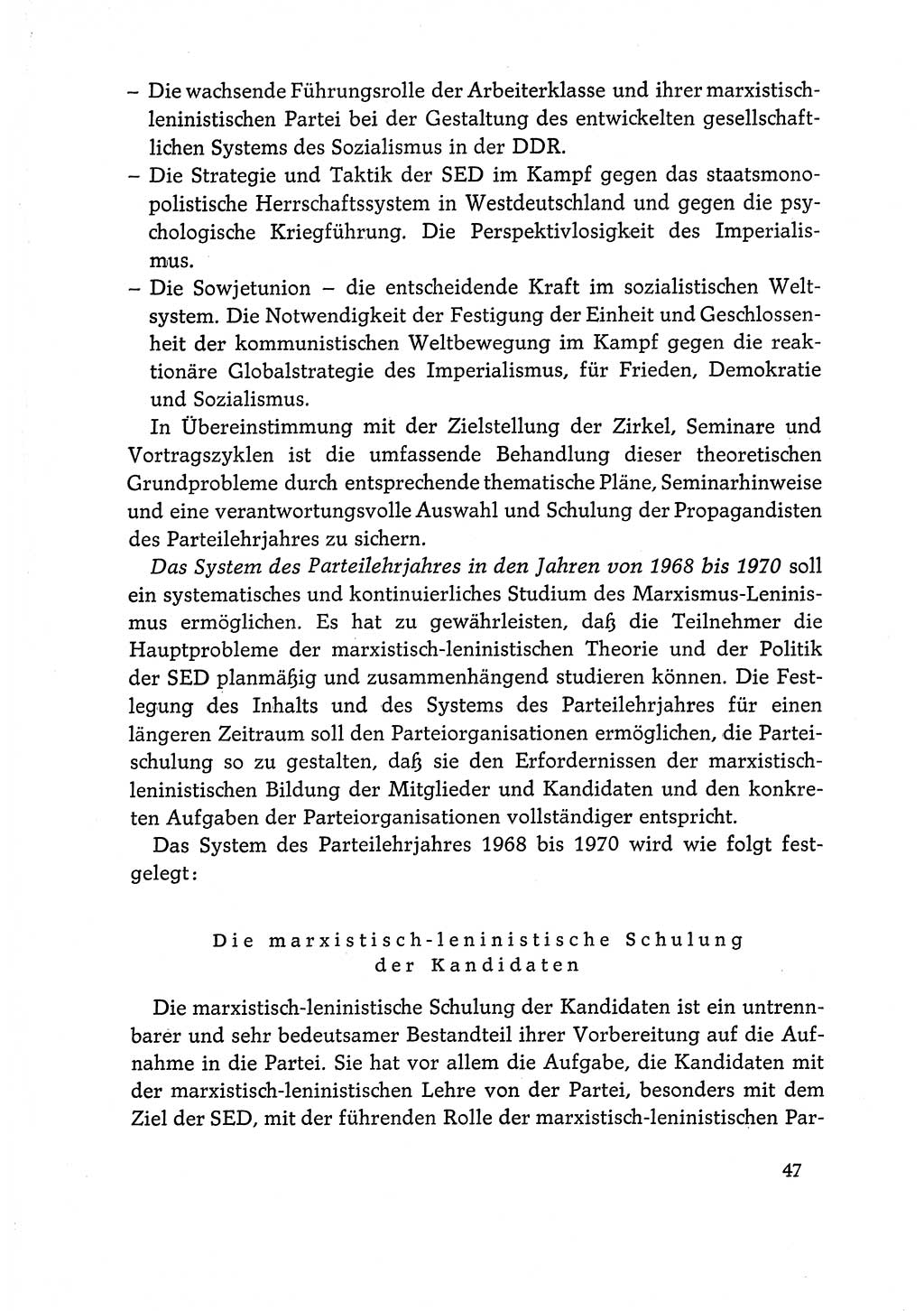 Dokumente der Sozialistischen Einheitspartei Deutschlands (SED) [Deutsche Demokratische Republik (DDR)] 1968-1969, Seite 47 (Dok. SED DDR 1968-1969, S. 47)