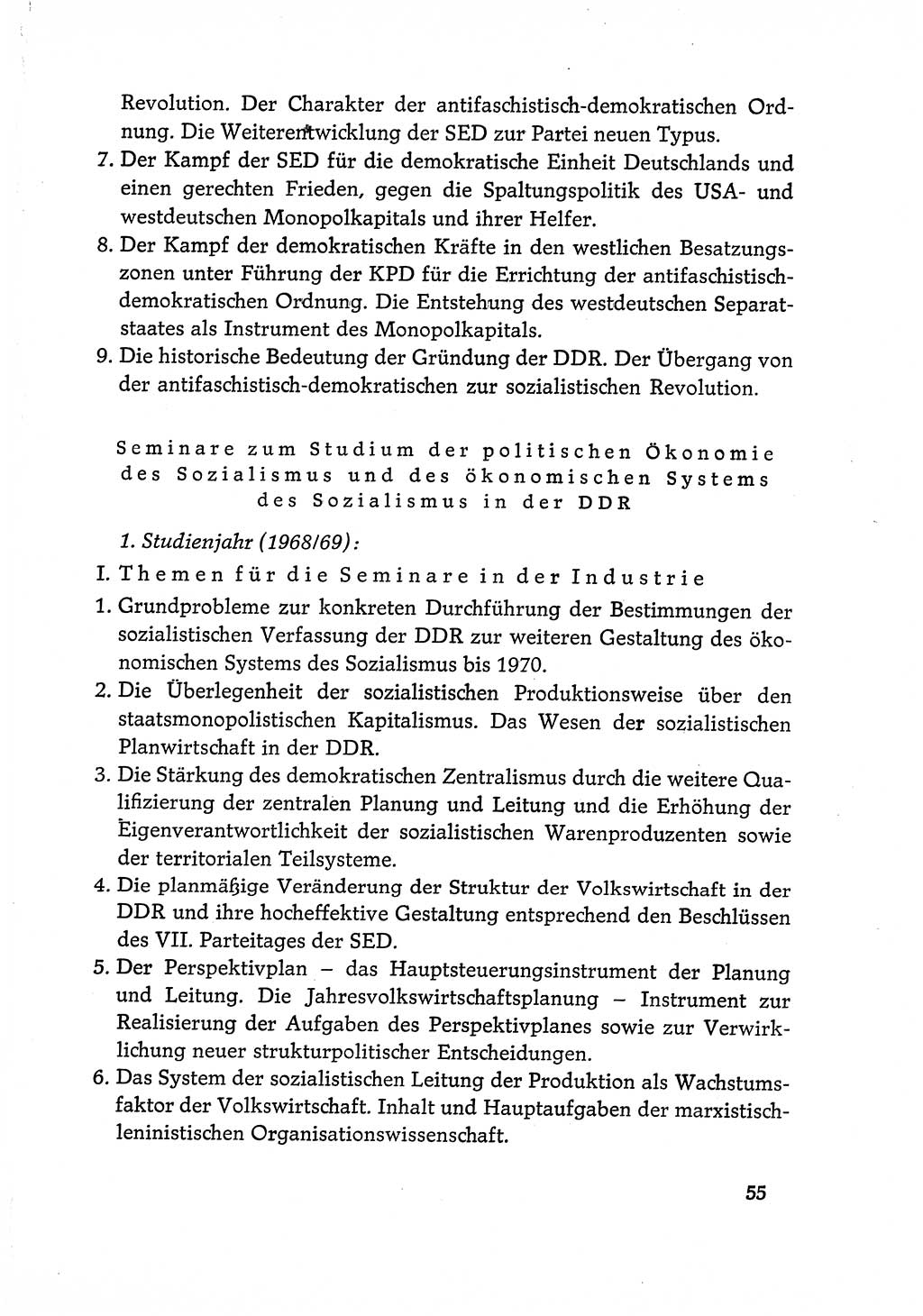 Dokumente der Sozialistischen Einheitspartei Deutschlands (SED) [Deutsche Demokratische Republik (DDR)] 1968-1969, Seite 55 (Dok. SED DDR 1968-1969, S. 55)
