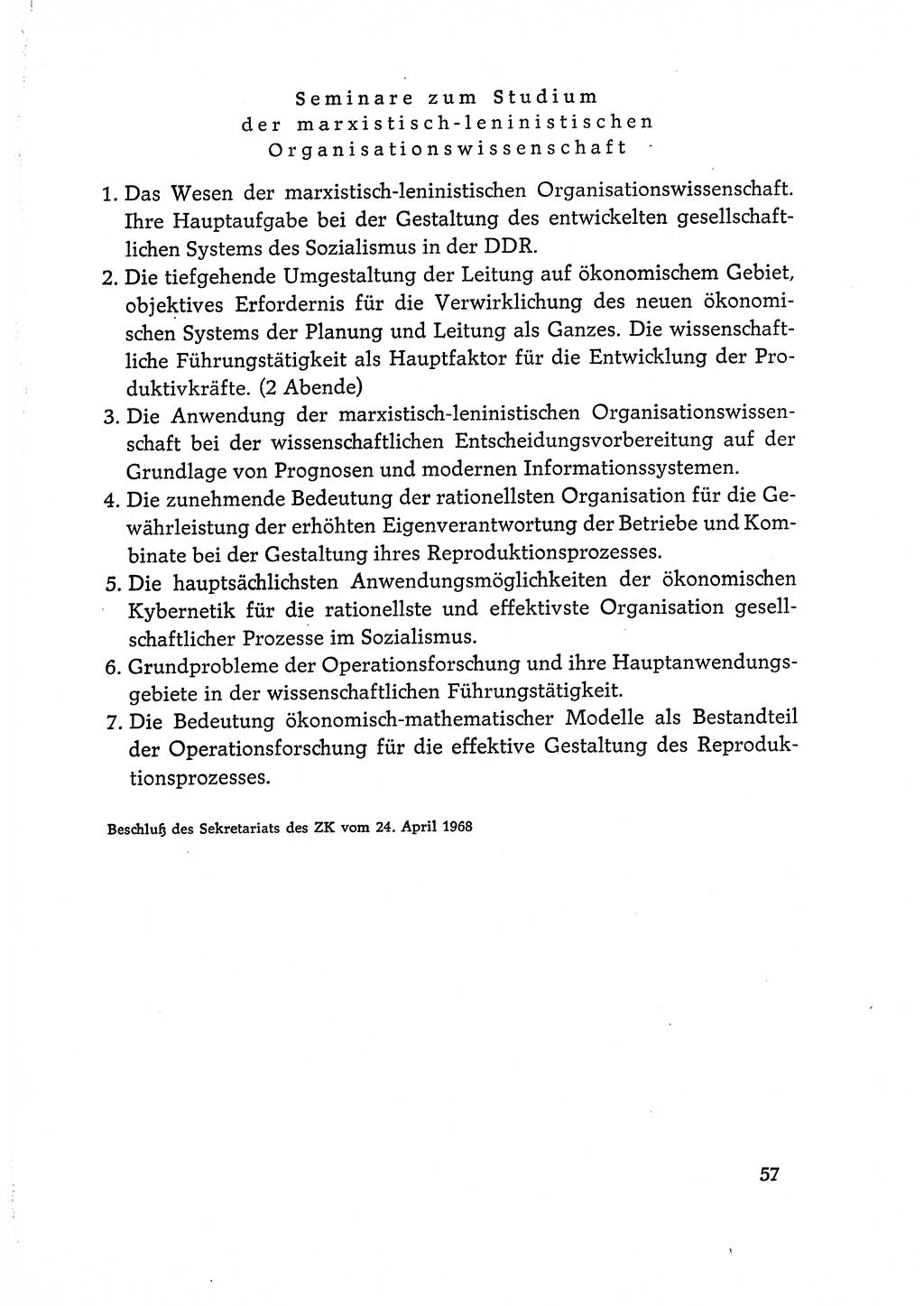 Dokumente der Sozialistischen Einheitspartei Deutschlands (SED) [Deutsche Demokratische Republik (DDR)] 1968-1969, Seite 57 (Dok. SED DDR 1968-1969, S. 57)