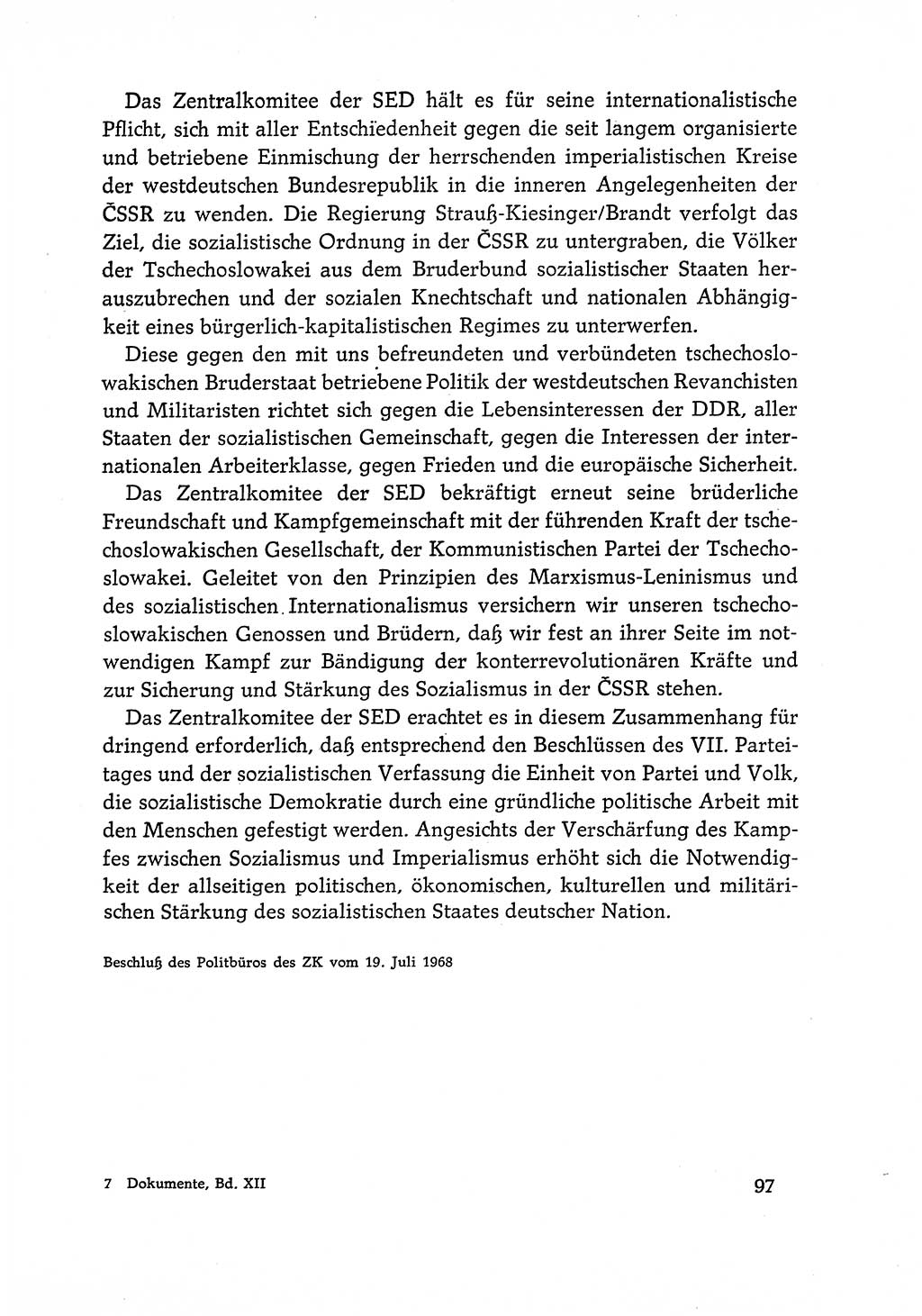 Dokumente der Sozialistischen Einheitspartei Deutschlands (SED) [Deutsche Demokratische Republik (DDR)] 1968-1969, Seite 97 (Dok. SED DDR 1968-1969, S. 97)