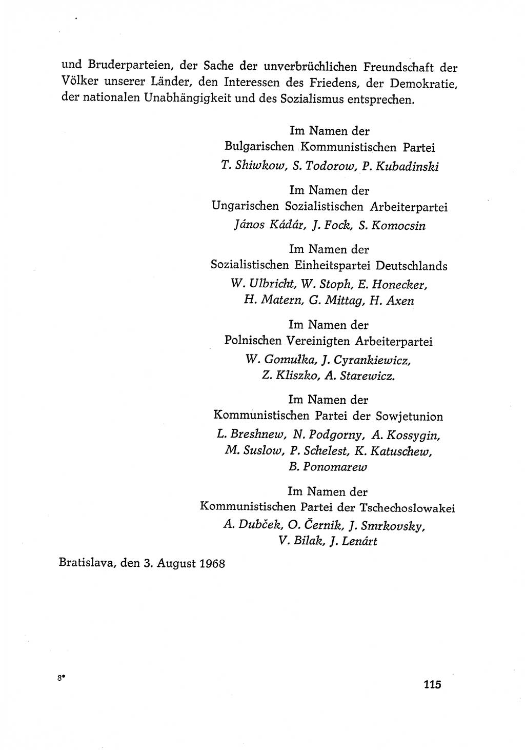 Dokumente der Sozialistischen Einheitspartei Deutschlands (SED) [Deutsche Demokratische Republik (DDR)] 1968-1969, Seite 115 (Dok. SED DDR 1968-1969, S. 115)