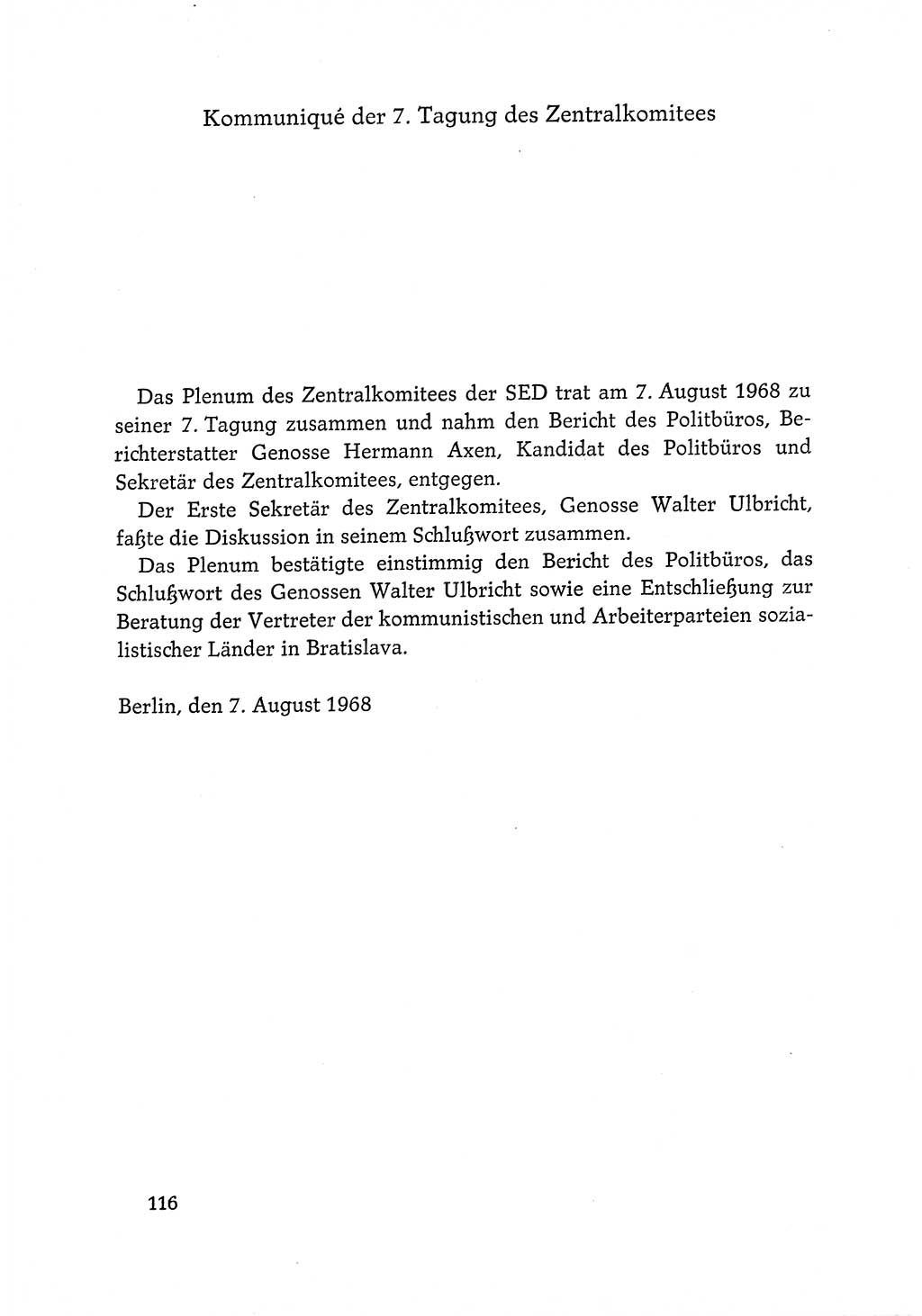 Dokumente der Sozialistischen Einheitspartei Deutschlands (SED) [Deutsche Demokratische Republik (DDR)] 1968-1969, Seite 116 (Dok. SED DDR 1968-1969, S. 116)