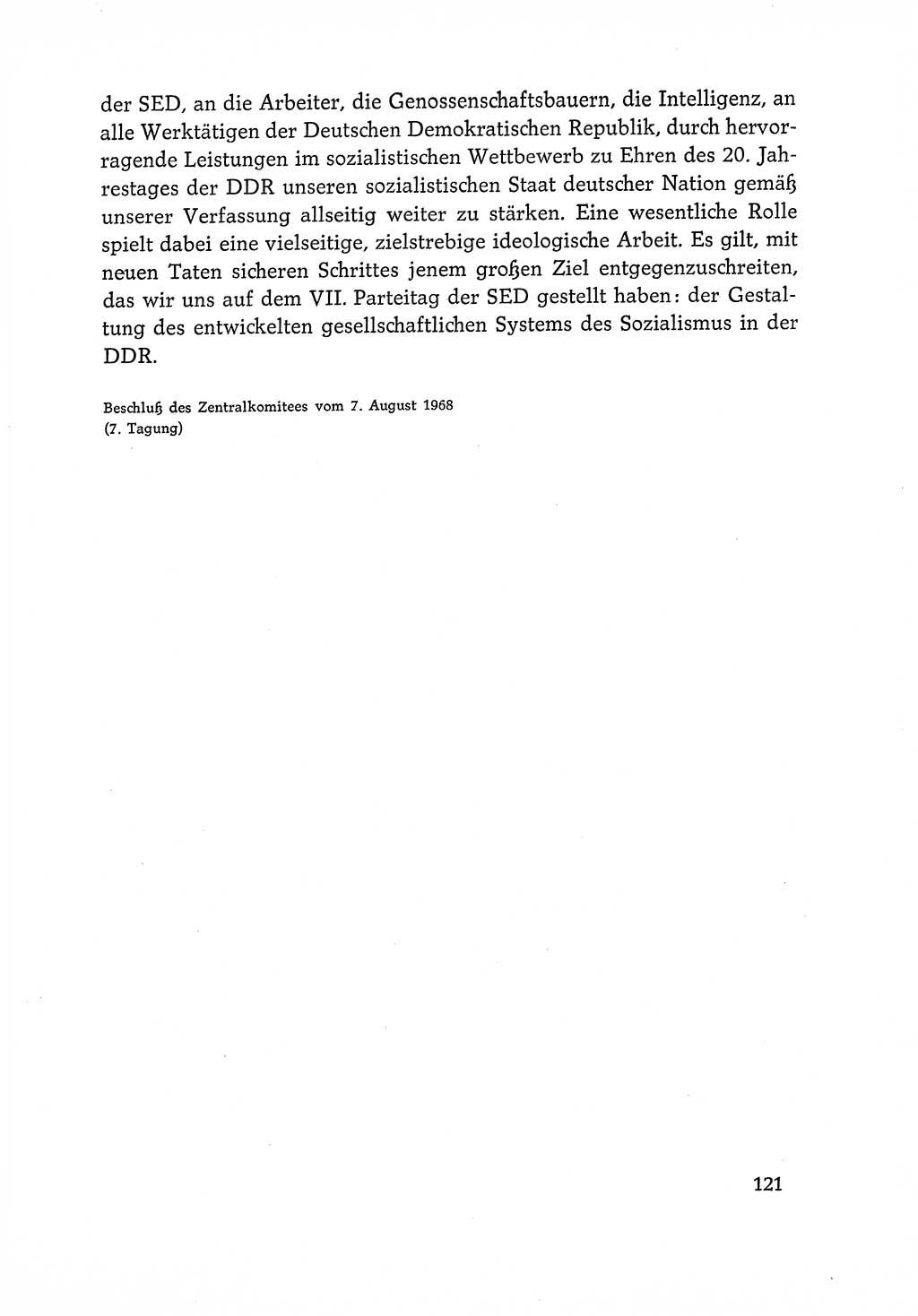 Dokumente der Sozialistischen Einheitspartei Deutschlands (SED) [Deutsche Demokratische Republik (DDR)] 1968-1969, Seite 121 (Dok. SED DDR 1968-1969, S. 121)