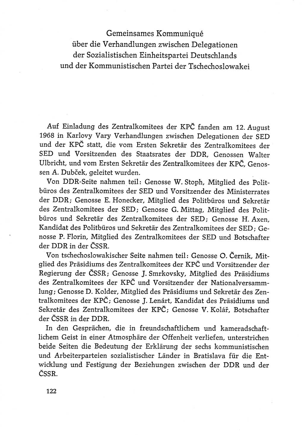 Dokumente der Sozialistischen Einheitspartei Deutschlands (SED) [Deutsche Demokratische Republik (DDR)] 1968-1969, Seite 122 (Dok. SED DDR 1968-1969, S. 122)