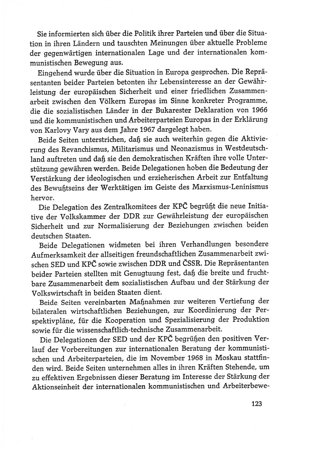 Dokumente der Sozialistischen Einheitspartei Deutschlands (SED) [Deutsche Demokratische Republik (DDR)] 1968-1969, Seite 123 (Dok. SED DDR 1968-1969, S. 123)