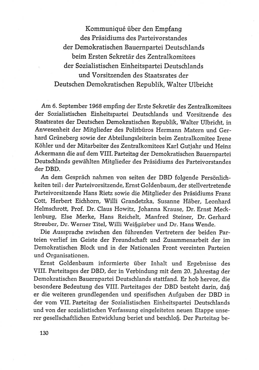 Dokumente der Sozialistischen Einheitspartei Deutschlands (SED) [Deutsche Demokratische Republik (DDR)] 1968-1969, Seite 130 (Dok. SED DDR 1968-1969, S. 130)