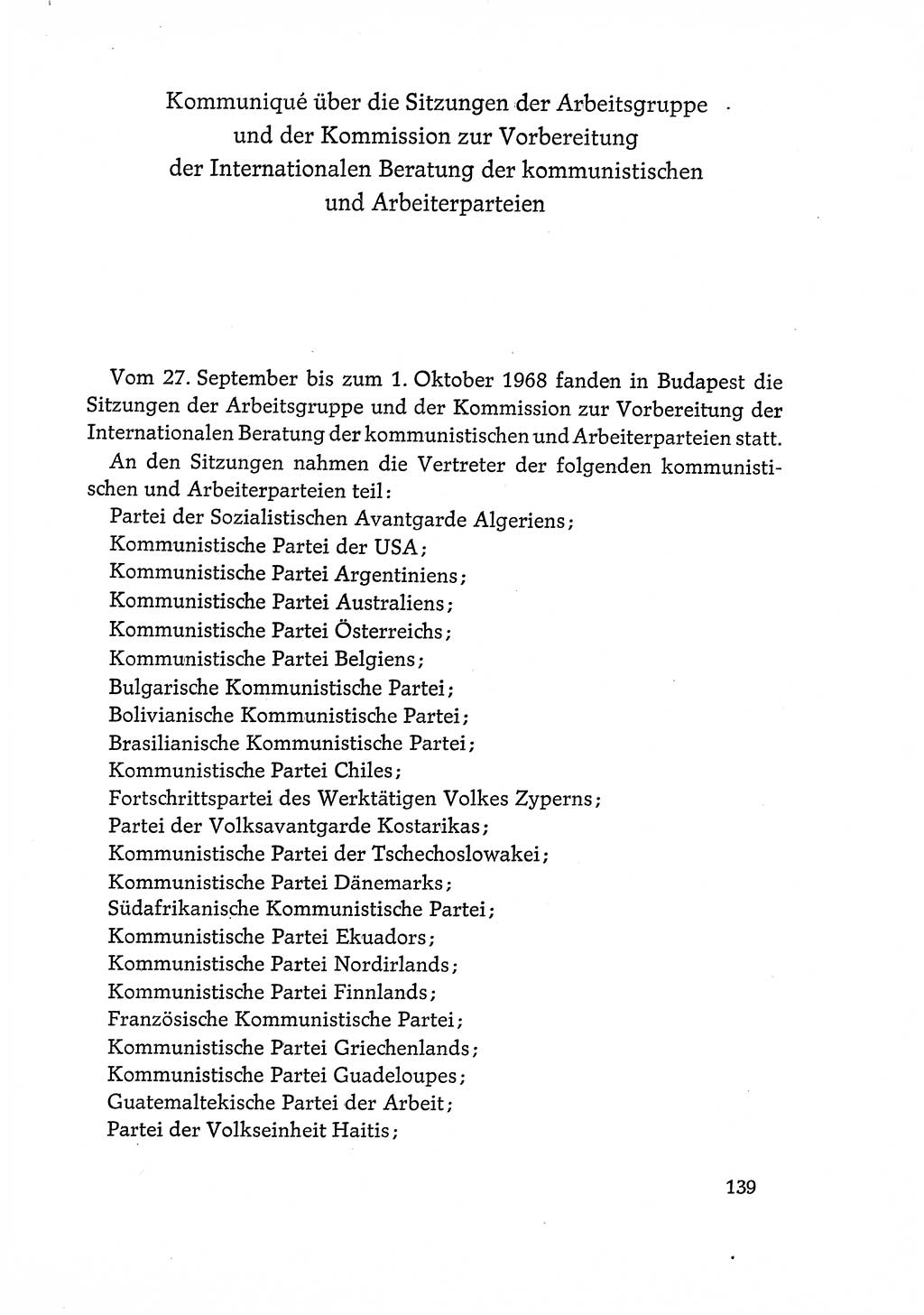 Dokumente der Sozialistischen Einheitspartei Deutschlands (SED) [Deutsche Demokratische Republik (DDR)] 1968-1969, Seite 139 (Dok. SED DDR 1968-1969, S. 139)