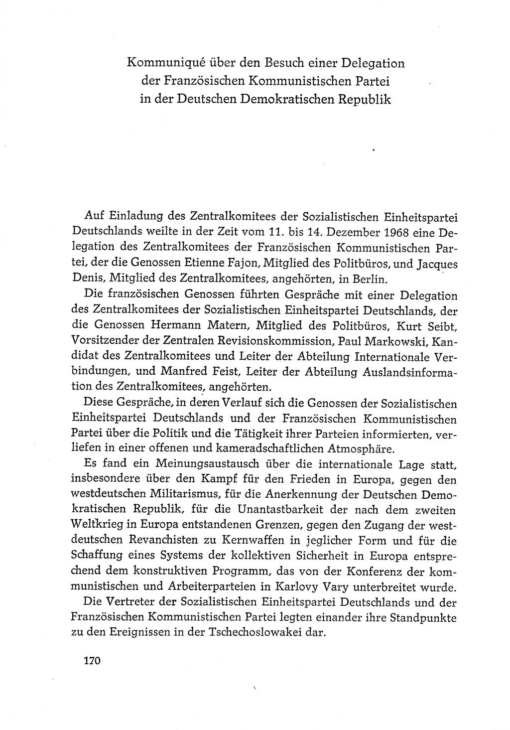 Dokumente der Sozialistischen Einheitspartei Deutschlands (SED) [Deutsche Demokratische Republik (DDR)] 1968-1969, Seite 170 (Dok. SED DDR 1968-1969, S. 170)