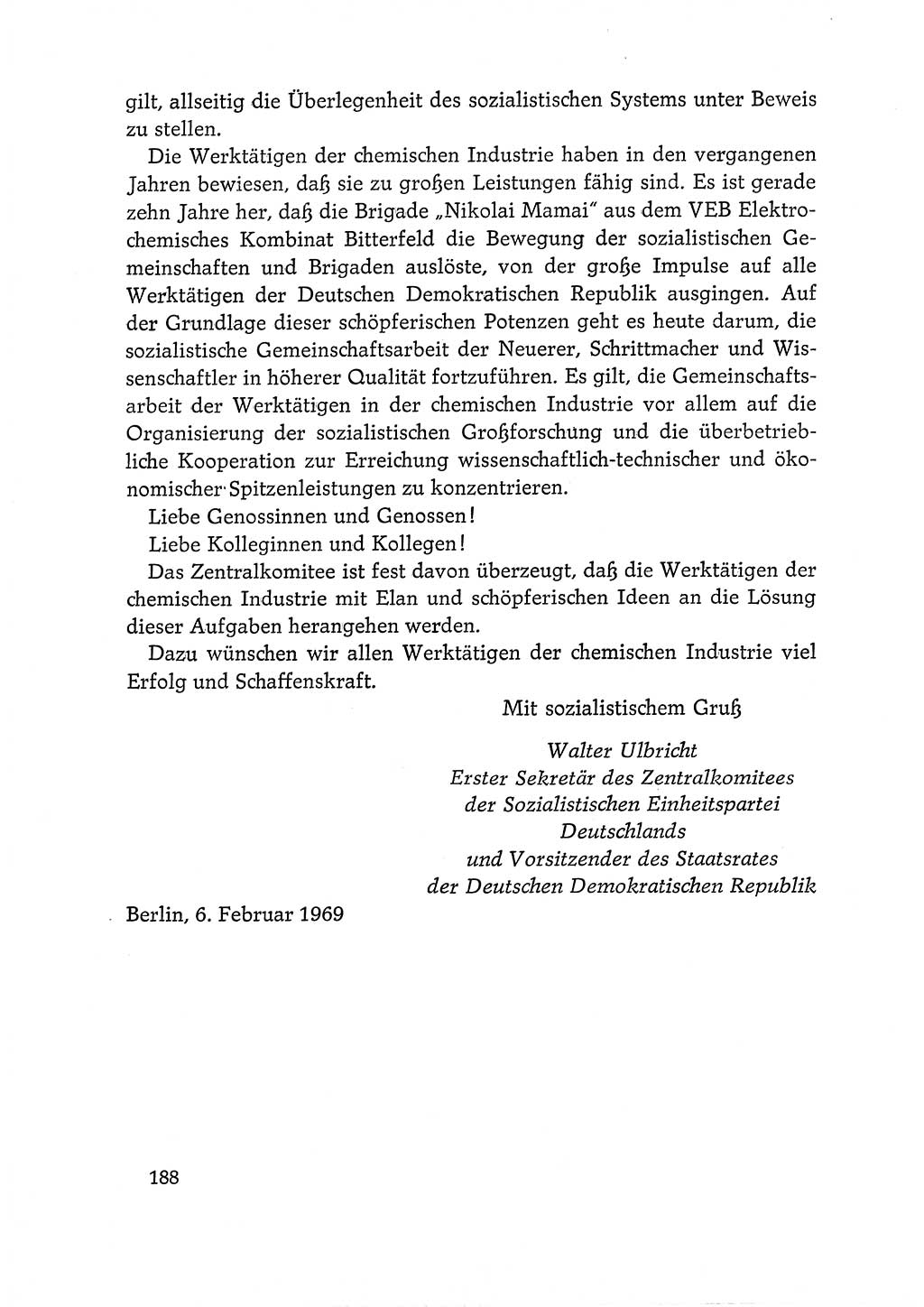 Dokumente der Sozialistischen Einheitspartei Deutschlands (SED) [Deutsche Demokratische Republik (DDR)] 1968-1969, Seite 188 (Dok. SED DDR 1968-1969, S. 188)