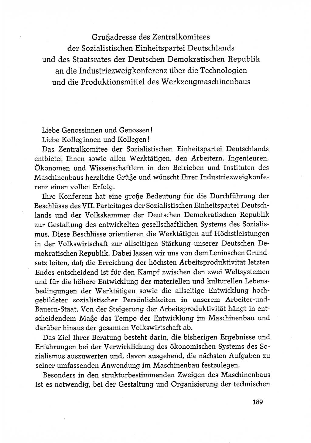Dokumente der Sozialistischen Einheitspartei Deutschlands (SED) [Deutsche Demokratische Republik (DDR)] 1968-1969, Seite 189 (Dok. SED DDR 1968-1969, S. 189)