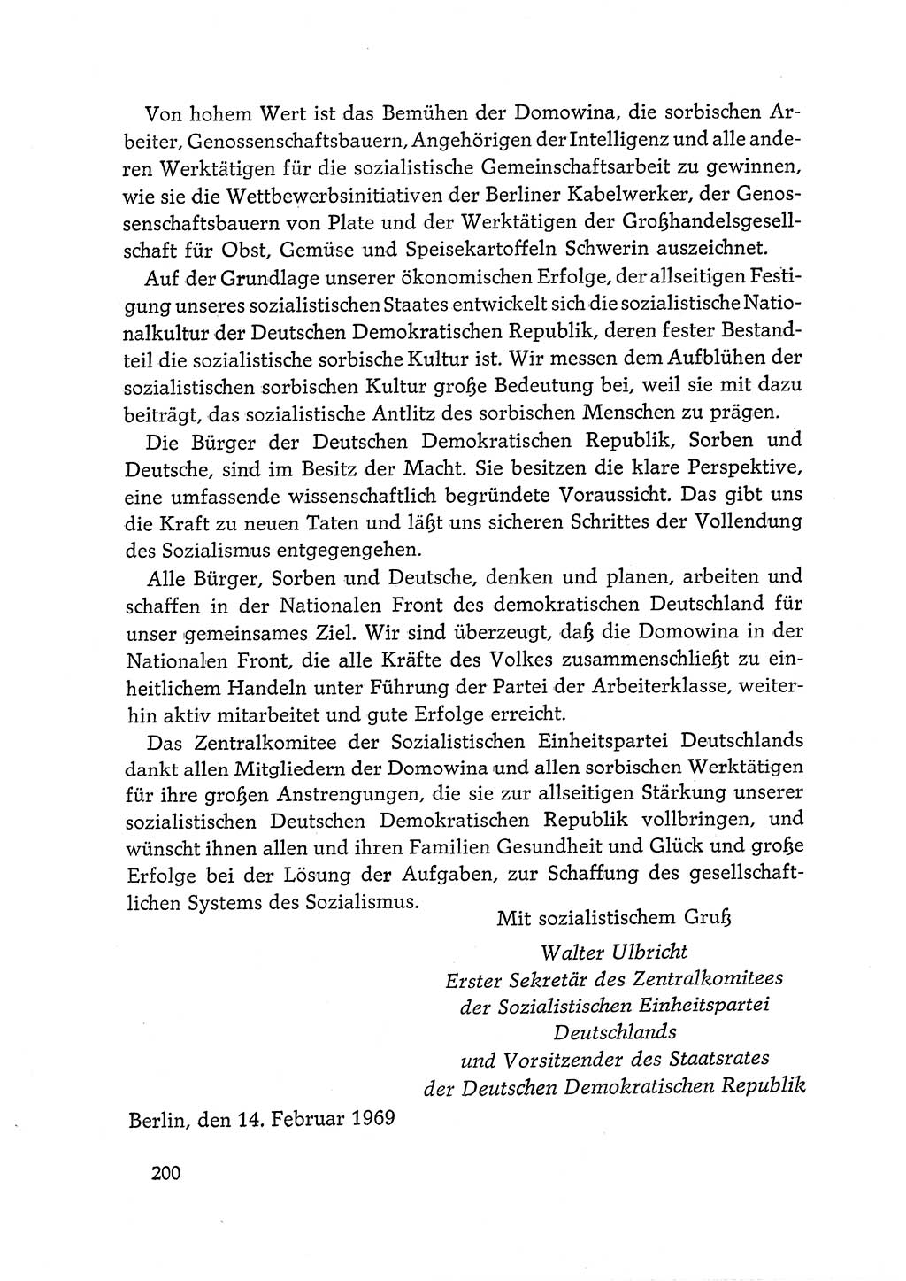 Dokumente der Sozialistischen Einheitspartei Deutschlands (SED) [Deutsche Demokratische Republik (DDR)] 1968-1969, Seite 200 (Dok. SED DDR 1968-1969, S. 200)