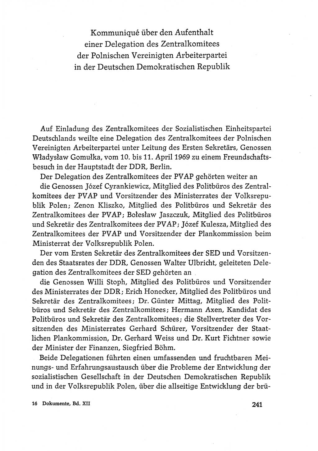 Dokumente der Sozialistischen Einheitspartei Deutschlands (SED) [Deutsche Demokratische Republik (DDR)] 1968-1969, Seite 241 (Dok. SED DDR 1968-1969, S. 241)