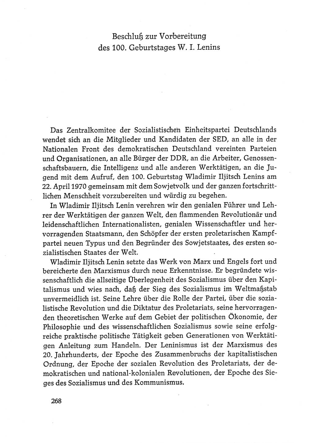 Dokumente der Sozialistischen Einheitspartei Deutschlands (SED) [Deutsche Demokratische Republik (DDR)] 1968-1969, Seite 268 (Dok. SED DDR 1968-1969, S. 268)