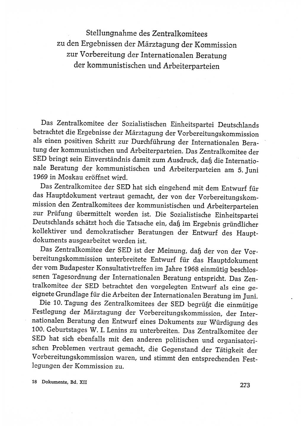 Dokumente der Sozialistischen Einheitspartei Deutschlands (SED) [Deutsche Demokratische Republik (DDR)] 1968-1969, Seite 273 (Dok. SED DDR 1968-1969, S. 273)