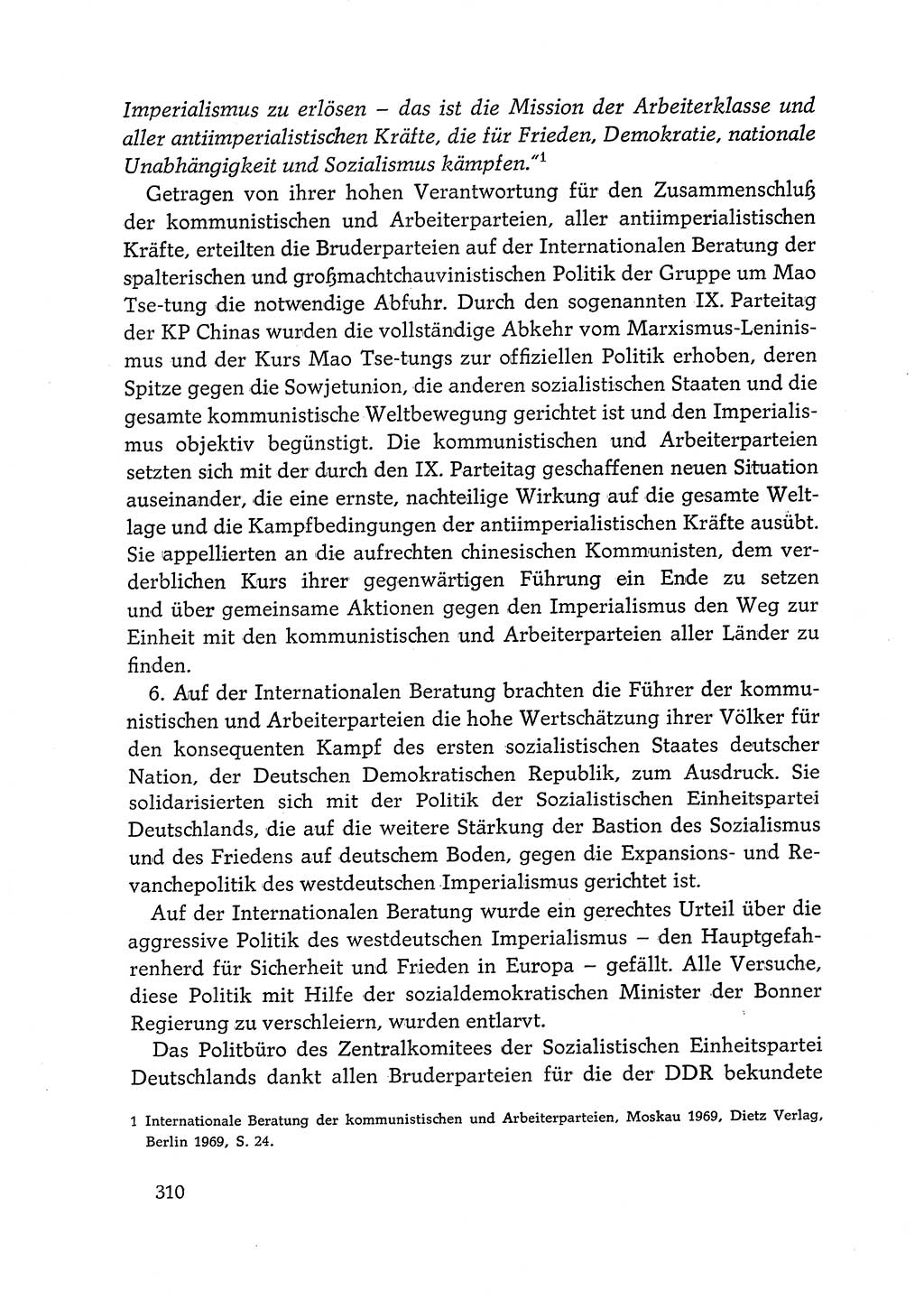Dokumente der Sozialistischen Einheitspartei Deutschlands (SED) [Deutsche Demokratische Republik (DDR)] 1968-1969, Seite 310 (Dok. SED DDR 1968-1969, S. 310)