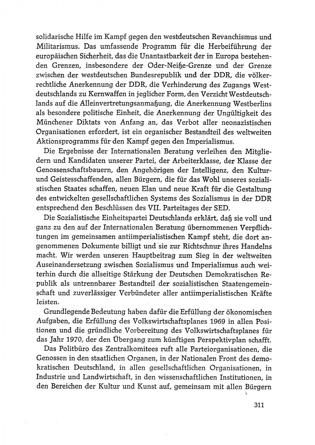 Dokumente der Sozialistischen Einheitspartei Deutschlands (SED) [Deutsche Demokratische Republik (DDR)] 1968-1969, Seite 311 (Dok. SED DDR 1968-1969, S. 311)