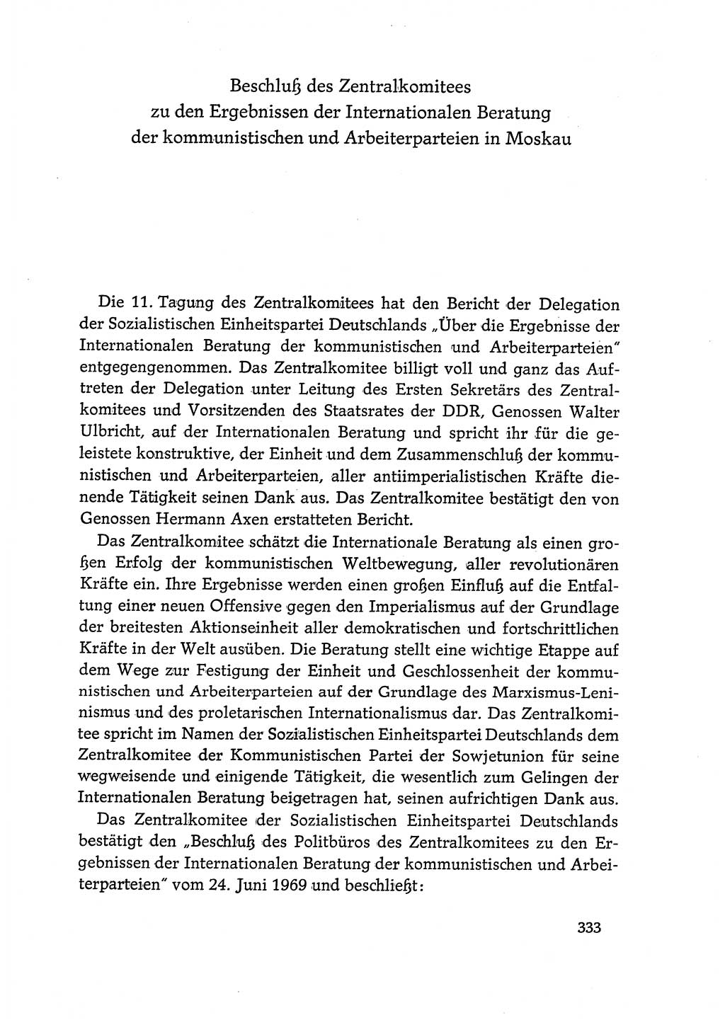 Dokumente der Sozialistischen Einheitspartei Deutschlands (SED) [Deutsche Demokratische Republik (DDR)] 1968-1969, Seite 333 (Dok. SED DDR 1968-1969, S. 333)