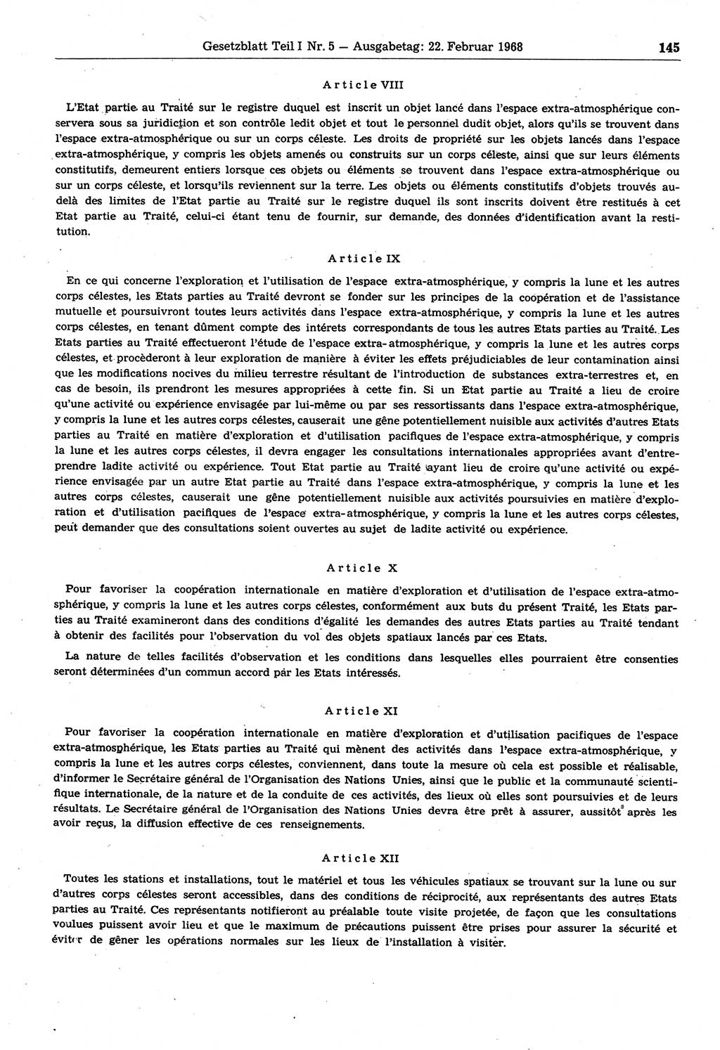 Gesetzblatt (GBl.) der Deutschen Demokratischen Republik (DDR) Teil Ⅰ 1968, Seite 145 (GBl. DDR Ⅰ 1968, S. 145)