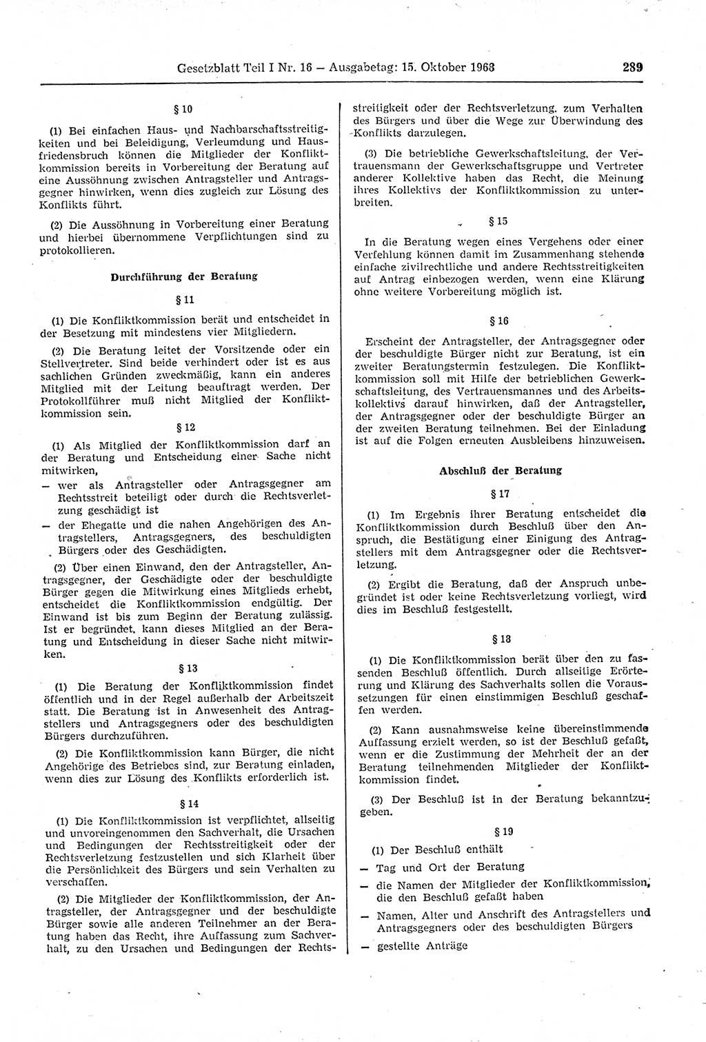 Gesetzblatt (GBl.) der Deutschen Demokratischen Republik (DDR) Teil Ⅰ 1968, Seite 289 (GBl. DDR Ⅰ 1968, S. 289)
