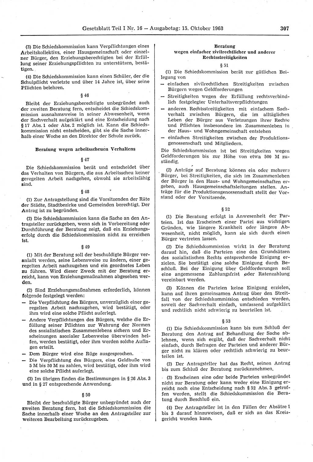 Gesetzblatt (GBl.) der Deutschen Demokratischen Republik (DDR) Teil Ⅰ 1968, Seite 307 (GBl. DDR Ⅰ 1968, S. 307)
