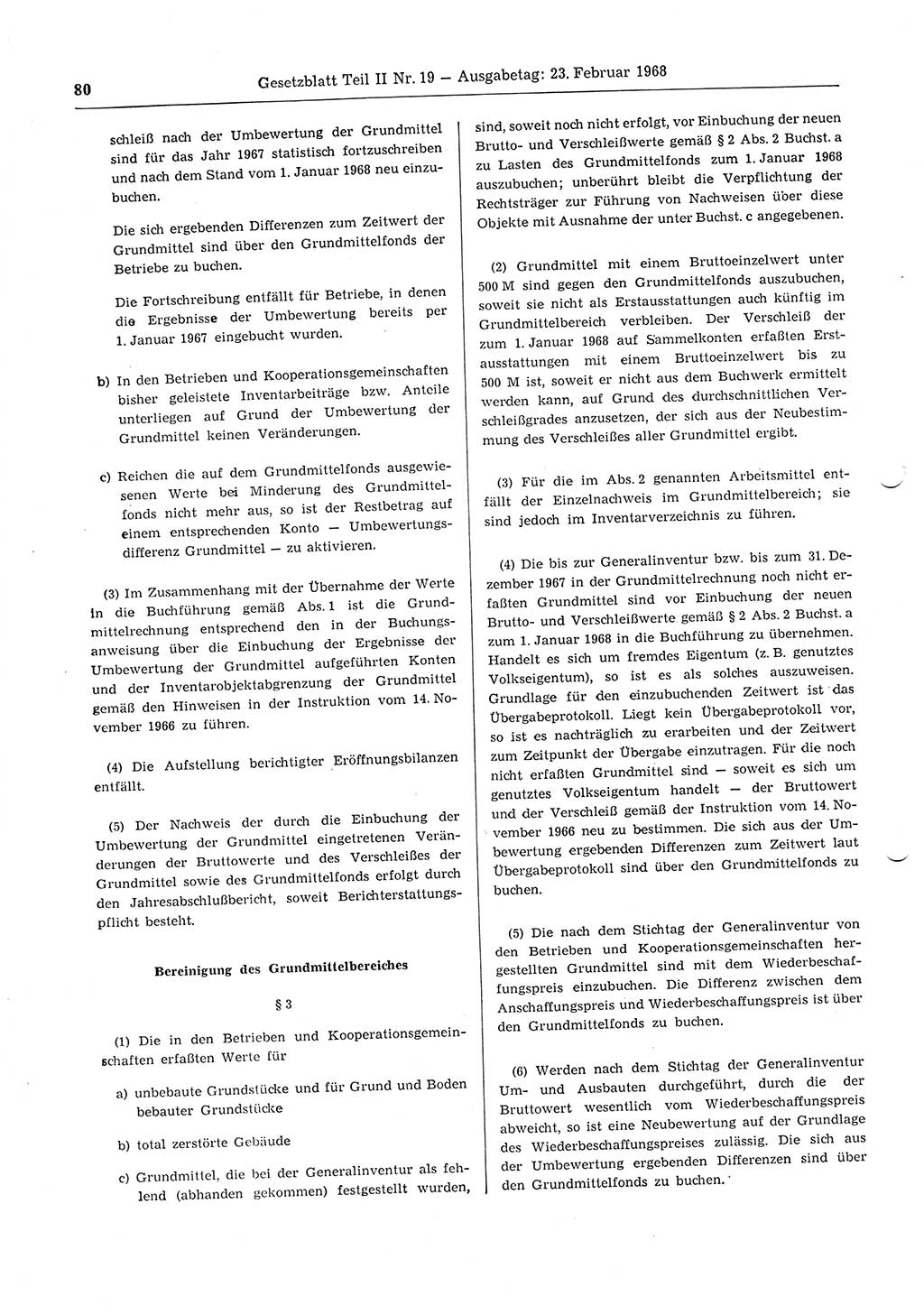 Gesetzblatt (GBl.) der Deutschen Demokratischen Republik (DDR) Teil ⅠⅠ 1968, Seite 80 (GBl. DDR ⅠⅠ 1968, S. 80)