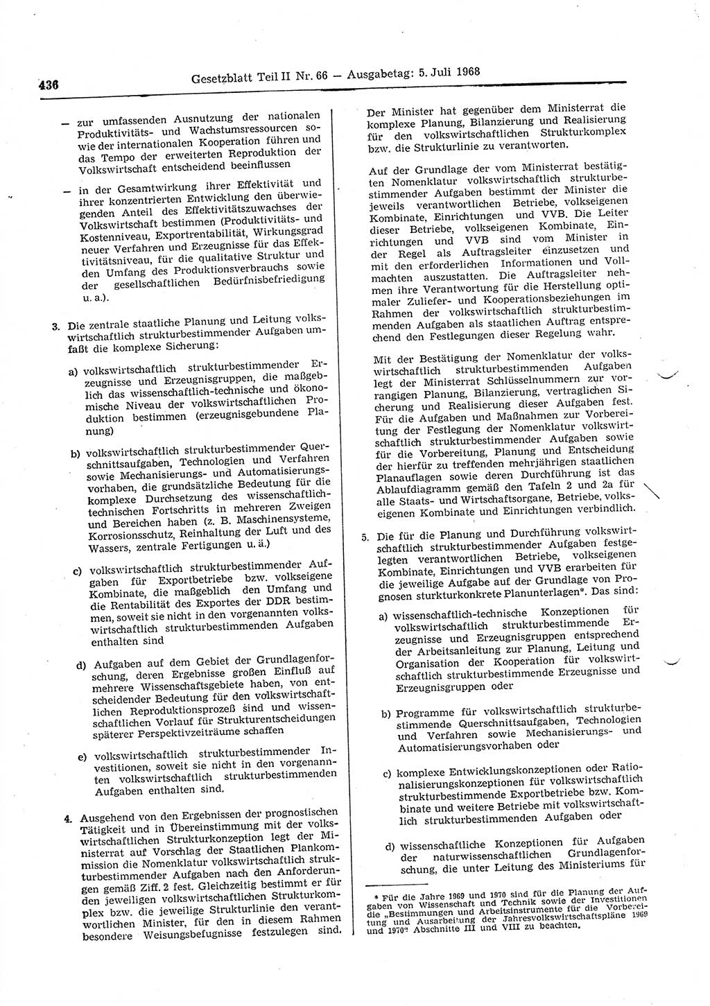 Gesetzblatt (GBl.) der Deutschen Demokratischen Republik (DDR) Teil ⅠⅠ 1968, Seite 436 (GBl. DDR ⅠⅠ 1968, S. 436)