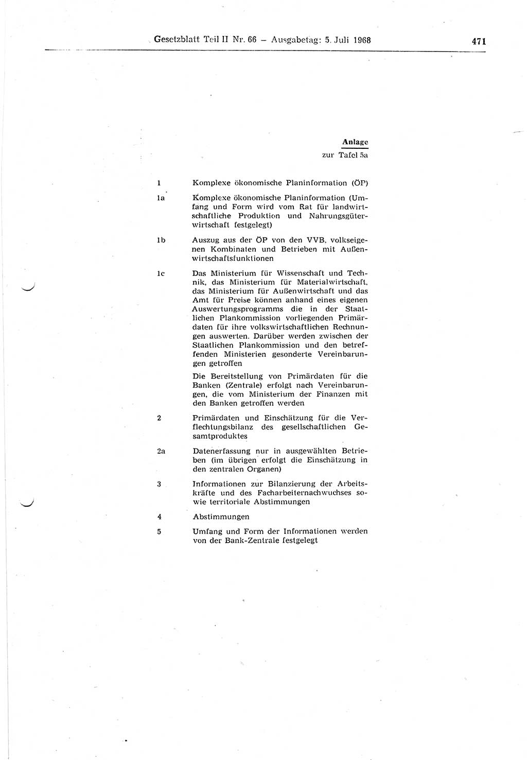 Gesetzblatt (GBl.) der Deutschen Demokratischen Republik (DDR) Teil ⅠⅠ 1968, Seite 471 (GBl. DDR ⅠⅠ 1968, S. 471)