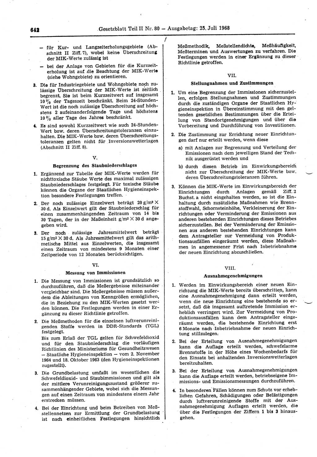 Gesetzblatt (GBl.) der Deutschen Demokratischen Republik (DDR) Teil ⅠⅠ 1968, Seite 642 (GBl. DDR ⅠⅠ 1968, S. 642)