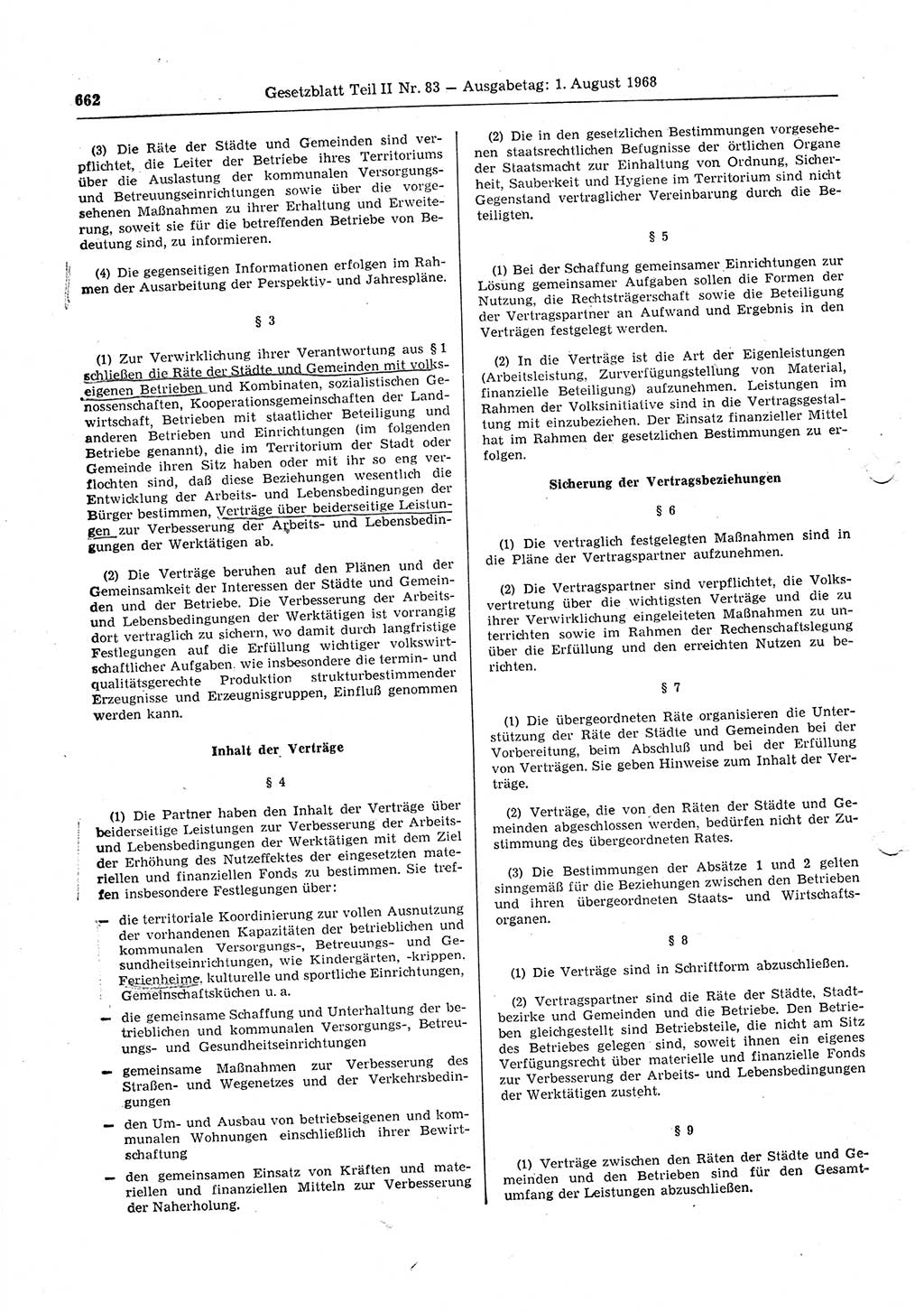 Gesetzblatt (GBl.) der Deutschen Demokratischen Republik (DDR) Teil ⅠⅠ 1968, Seite 662 (GBl. DDR ⅠⅠ 1968, S. 662)