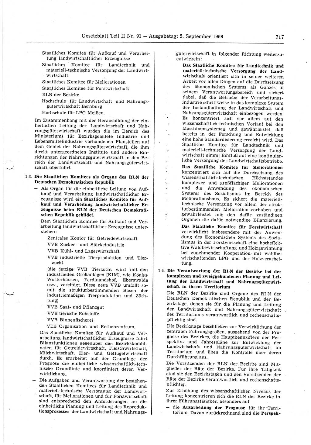 Gesetzblatt (GBl.) der Deutschen Demokratischen Republik (DDR) Teil ⅠⅠ 1968, Seite 717 (GBl. DDR ⅠⅠ 1968, S. 717)