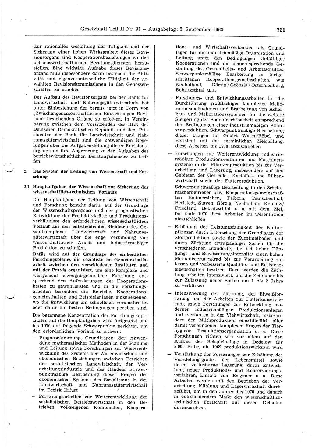 Gesetzblatt (GBl.) der Deutschen Demokratischen Republik (DDR) Teil ⅠⅠ 1968, Seite 721 (GBl. DDR ⅠⅠ 1968, S. 721)