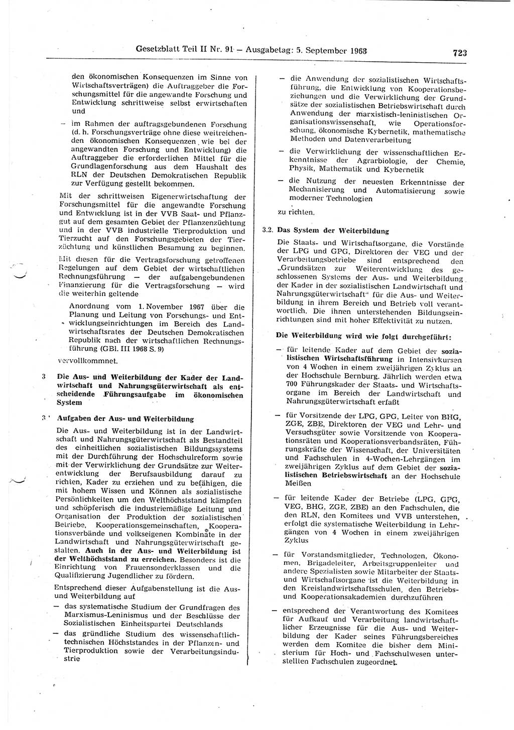 Gesetzblatt (GBl.) der Deutschen Demokratischen Republik (DDR) Teil ⅠⅠ 1968, Seite 723 (GBl. DDR ⅠⅠ 1968, S. 723)