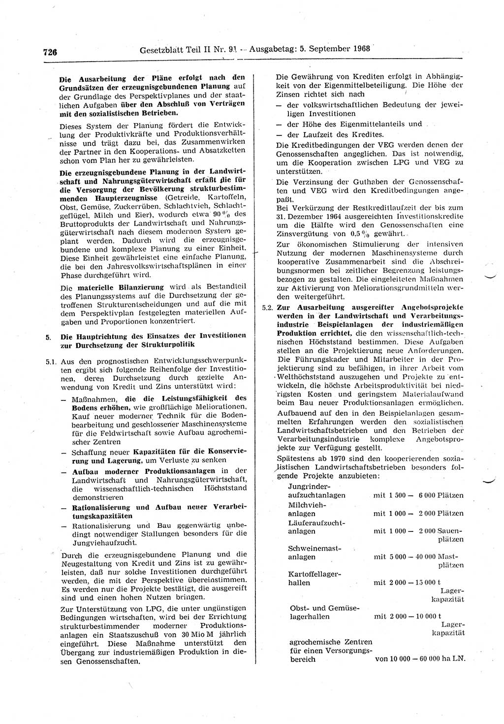 Gesetzblatt (GBl.) der Deutschen Demokratischen Republik (DDR) Teil ⅠⅠ 1968, Seite 726 (GBl. DDR ⅠⅠ 1968, S. 726)