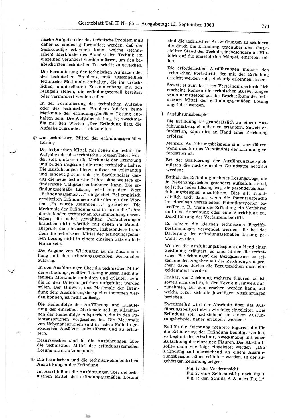 Gesetzblatt (GBl.) der Deutschen Demokratischen Republik (DDR) Teil ⅠⅠ 1968, Seite 771 (GBl. DDR ⅠⅠ 1968, S. 771)