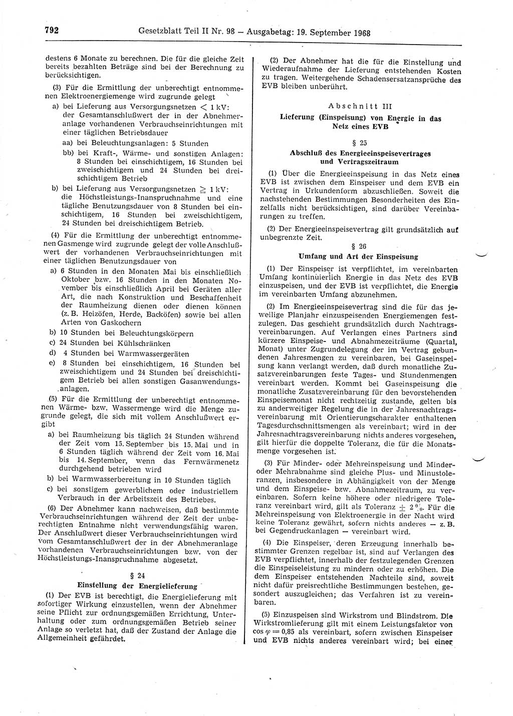 Gesetzblatt (GBl.) der Deutschen Demokratischen Republik (DDR) Teil ⅠⅠ 1968, Seite 792 (GBl. DDR ⅠⅠ 1968, S. 792)