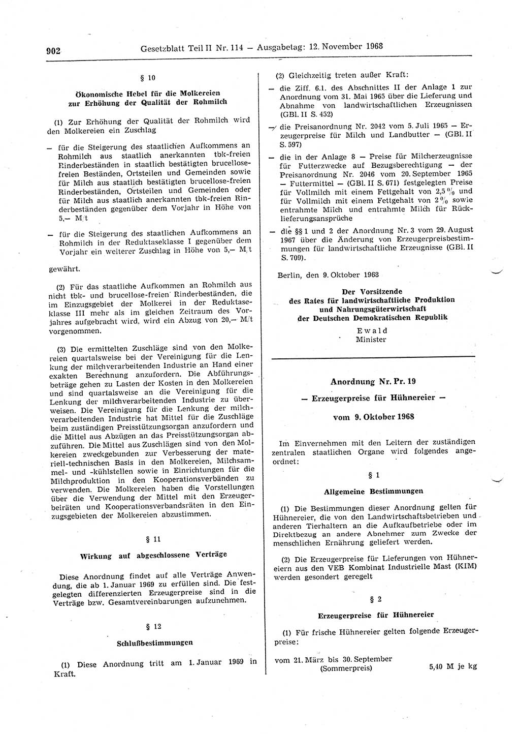 Gesetzblatt (GBl.) der Deutschen Demokratischen Republik (DDR) Teil ⅠⅠ 1968, Seite 902 (GBl. DDR ⅠⅠ 1968, S. 902)