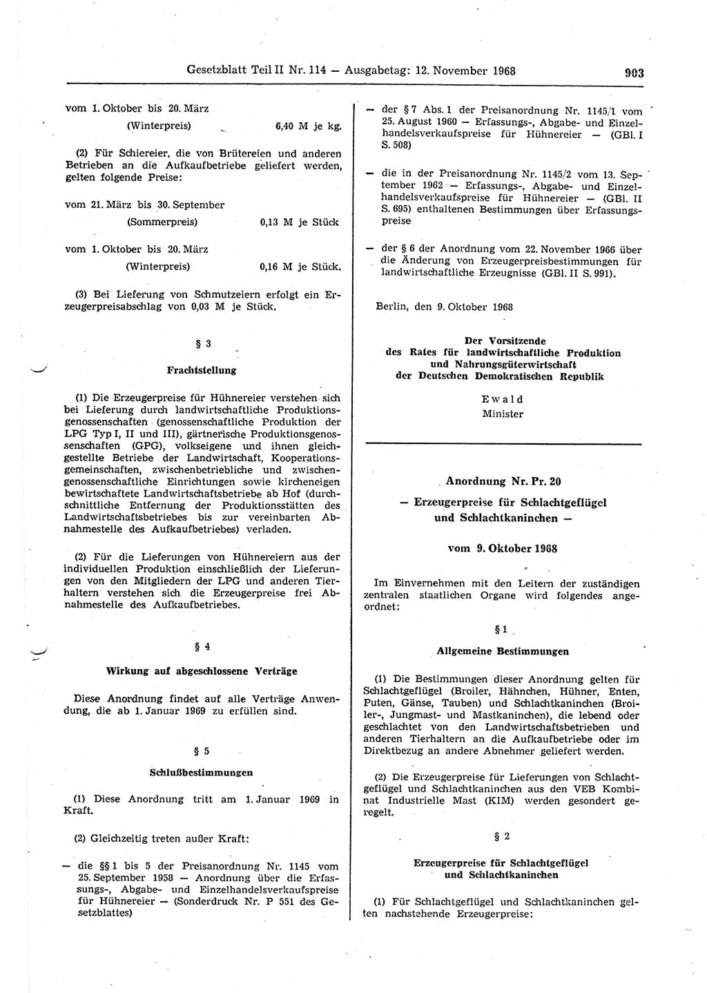 Gesetzblatt (GBl.) der Deutschen Demokratischen Republik (DDR) Teil ⅠⅠ 1968, Seite 903 (GBl. DDR ⅠⅠ 1968, S. 903)