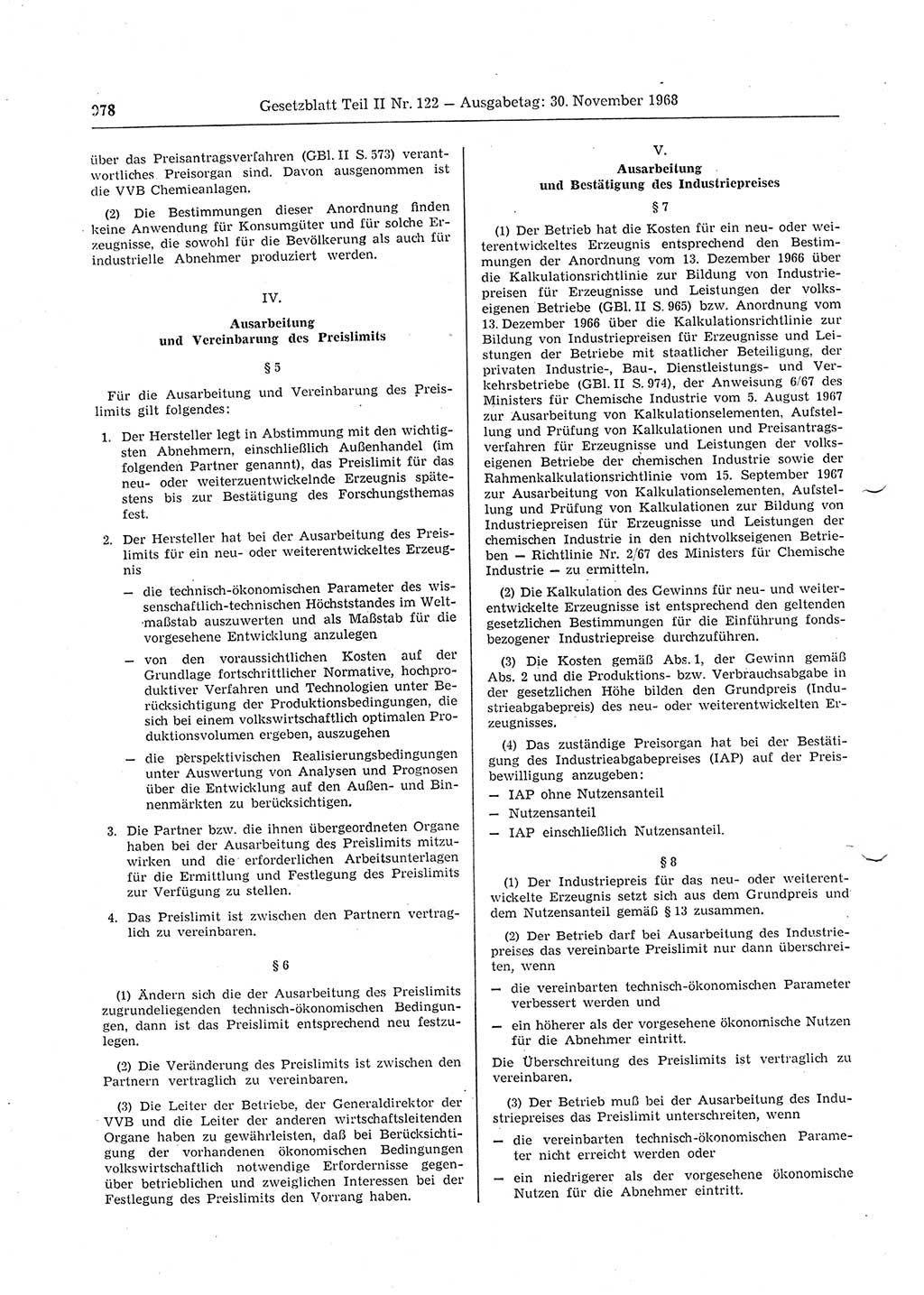 Gesetzblatt (GBl.) der Deutschen Demokratischen Republik (DDR) Teil ⅠⅠ 1968, Seite 978 (GBl. DDR ⅠⅠ 1968, S. 978)